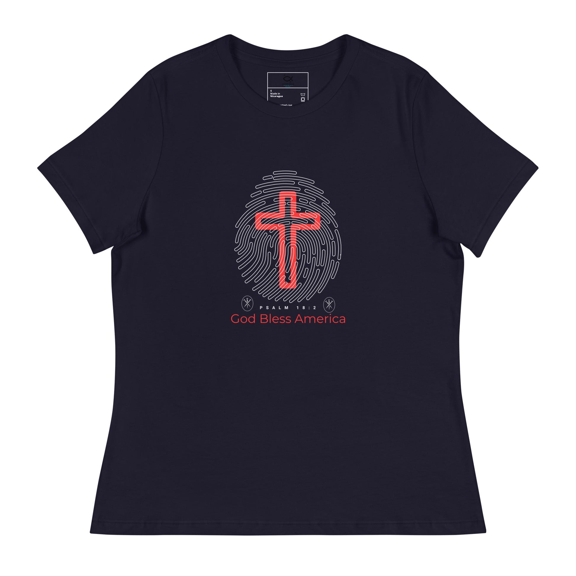 God Bless America T-Shirt – Psalm 18:2 Cross & Fingerprint Faith Tee (Unisex Fit) | – GodSpeed Threads