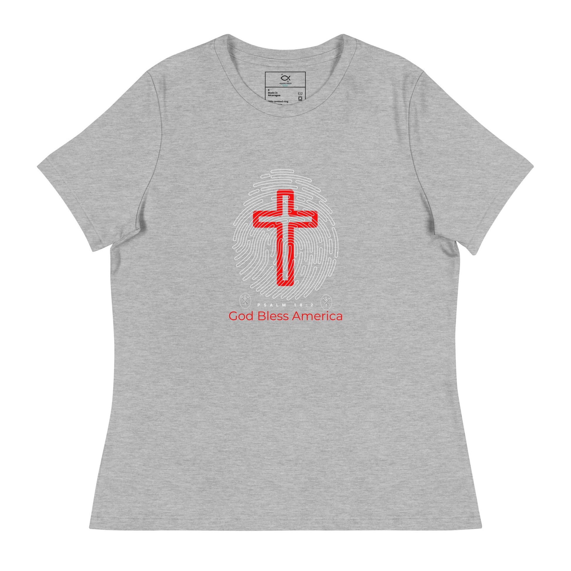 God Bless America T-Shirt – Psalm 18:2 Cross & Fingerprint Faith Tee (Unisex Fit) | – GodSpeed Threads