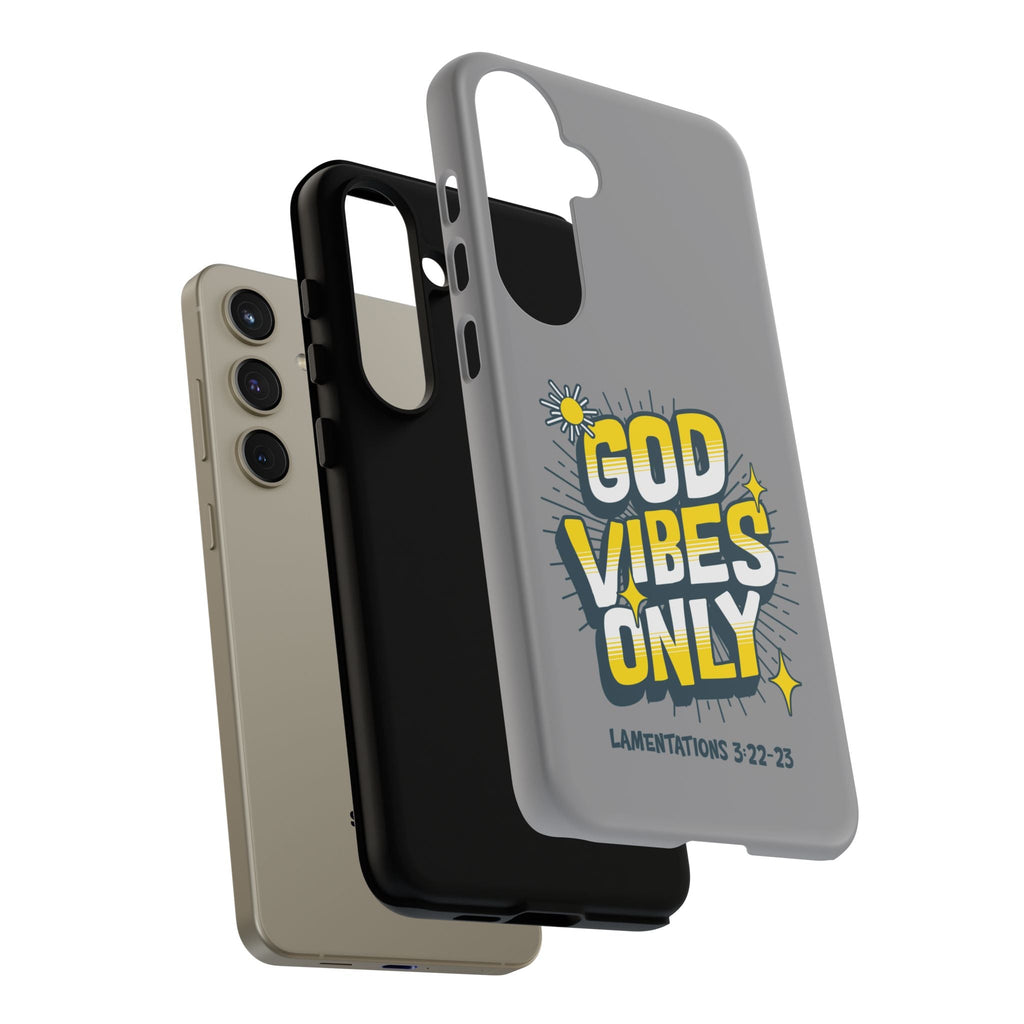 God Vibes Only Phone Case - Inspirational Tough Case, Positive Message Cover, Gift for Faith, Spirituality, Encouragement | Phone Case – GodSpeed Threads
