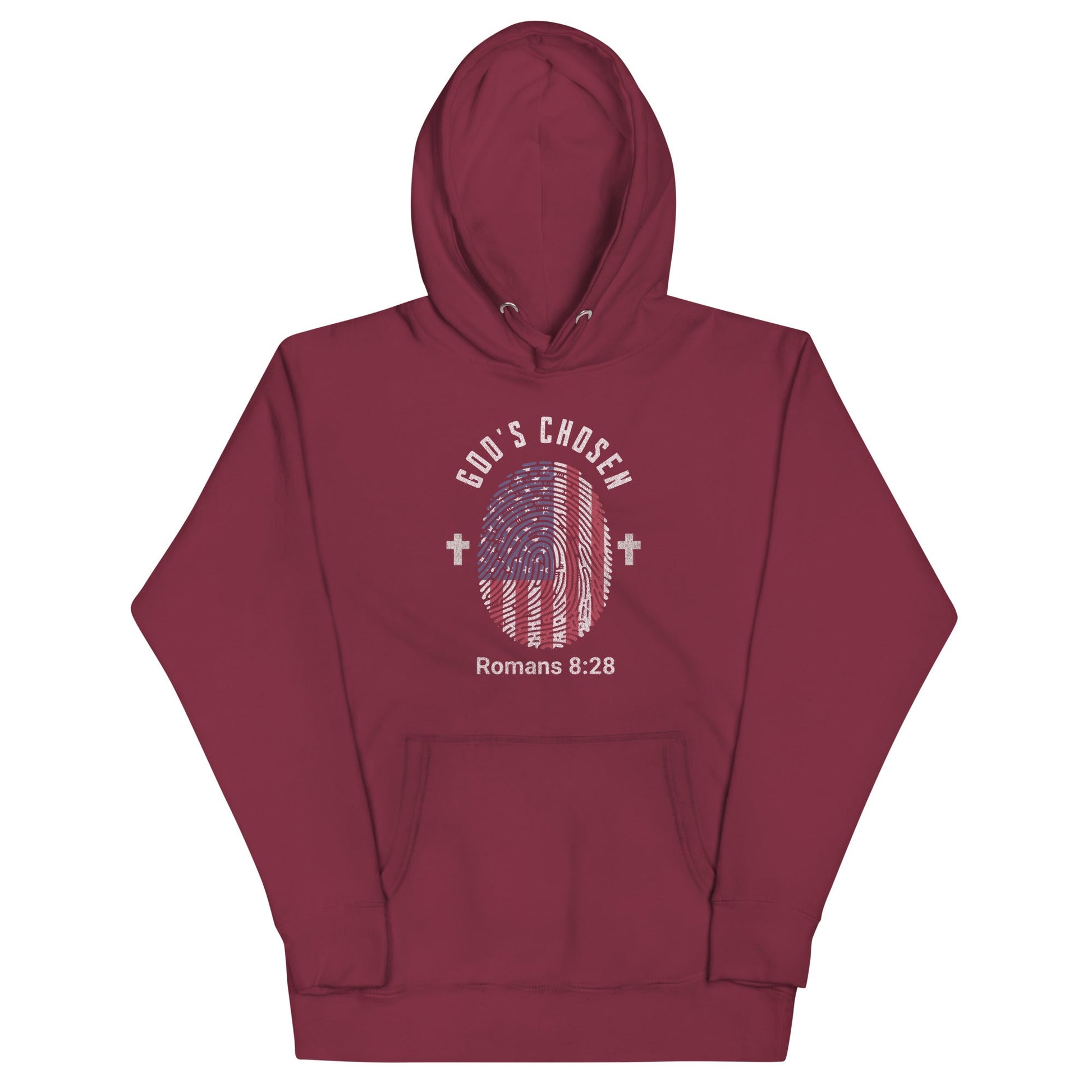 ✝️ God’s Chosen Romans 8:28 Hoodie – Faith & Strength in Every Step | Hoodies – GodSpeed Threads