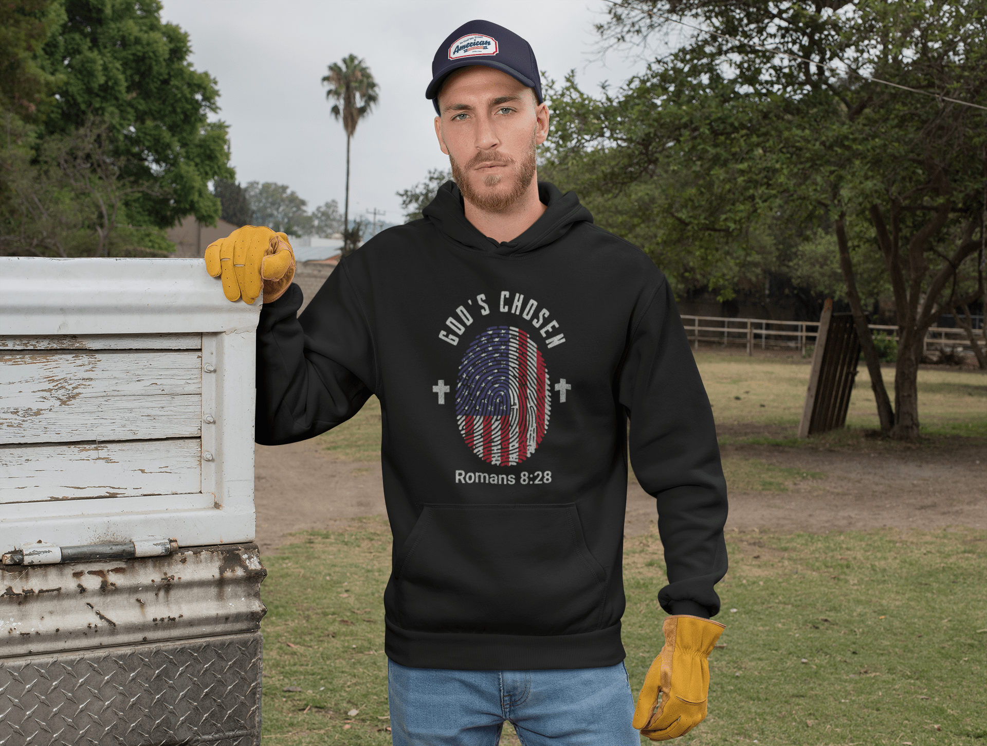 ✝️ God’s Chosen Romans 8:28 Hoodie – Faith & Strength in Every Step | Hoodies – GodSpeed Threads