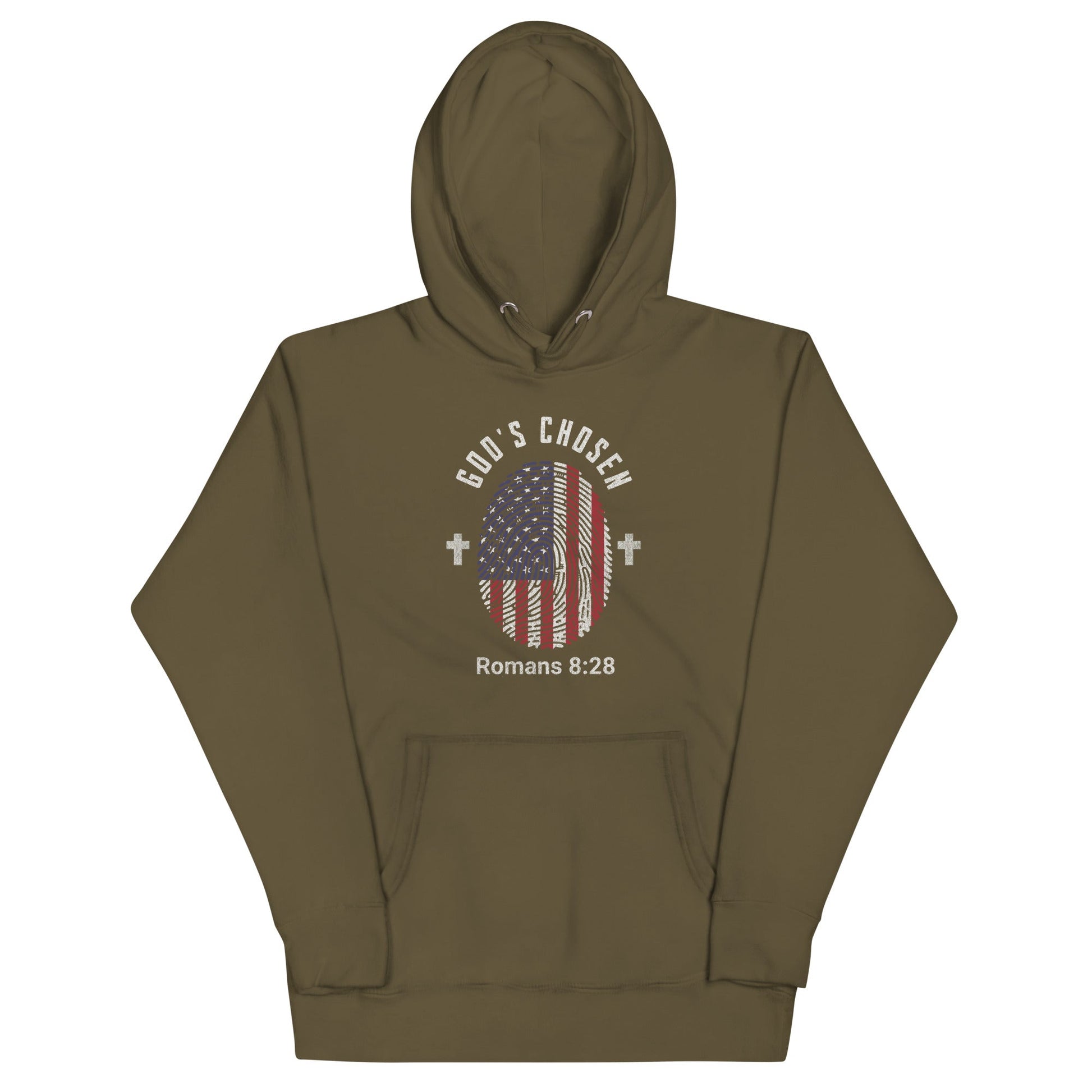 ✝️ God’s Chosen Romans 8:28 Hoodie – Faith & Strength in Every Step | Hoodies – GodSpeed Threads
