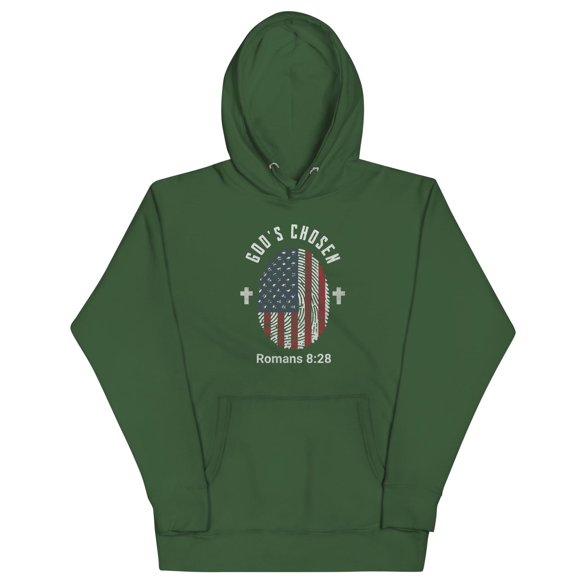 ✝️ God’s Chosen Romans 8:28 Hoodie – Faith & Strength in Every Step | Hoodies – GodSpeed Threads