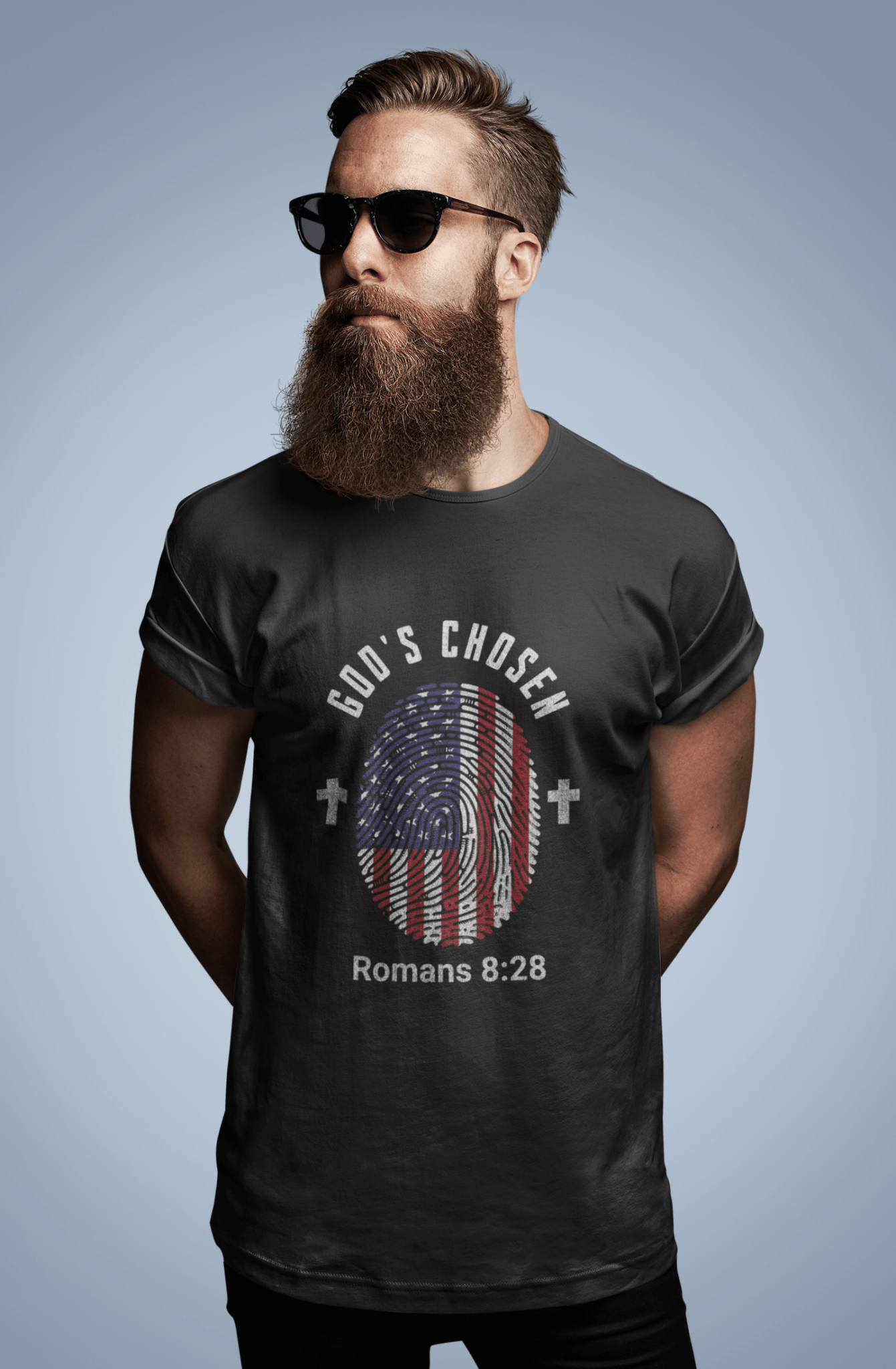 God’s Chosen T-Shirt – Romans 8:28 Patriotic Christian Apparel | T-Shirt – GodSpeed Threads