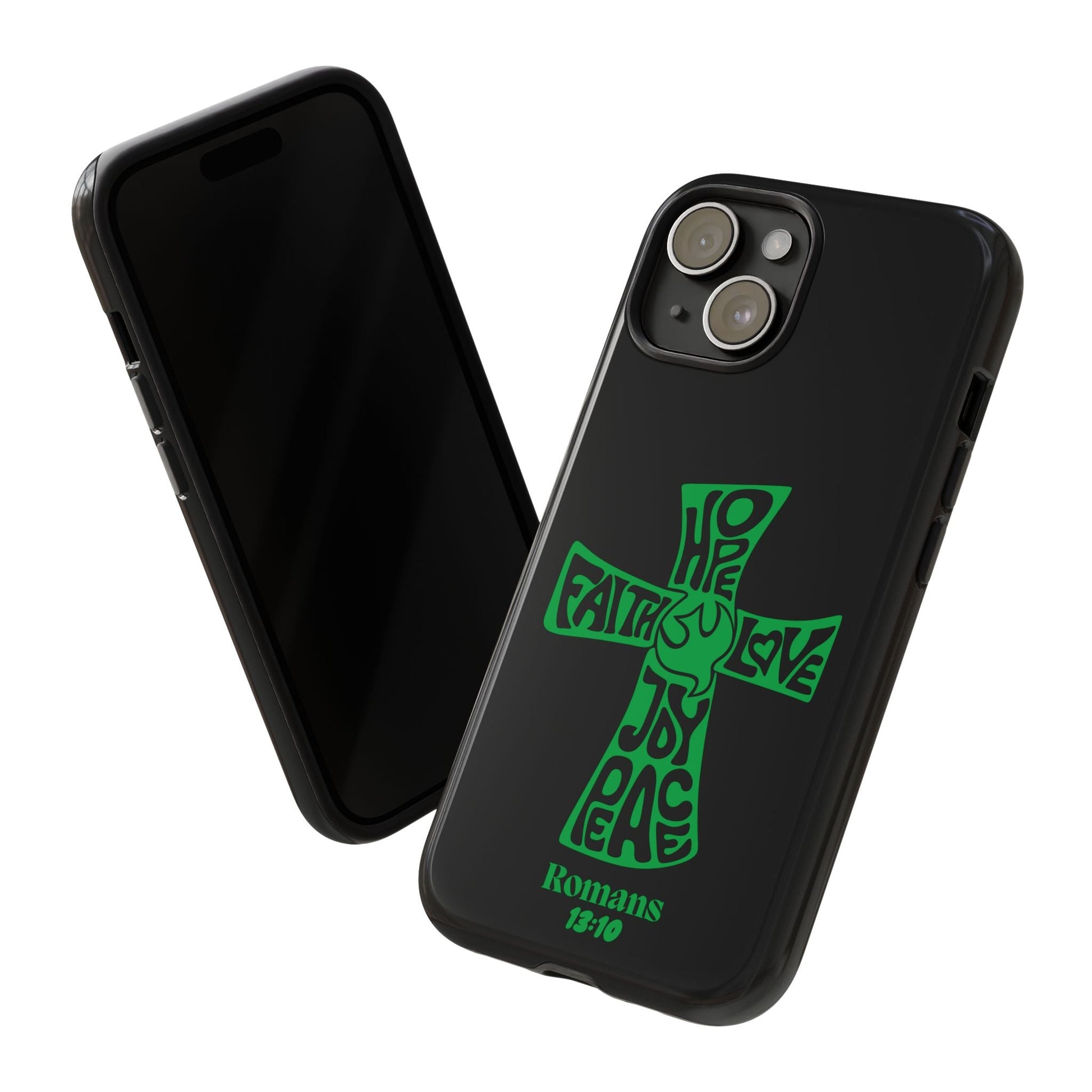 ⭐ Green Cross Design Phone Case – Faith & Renewal | Phone Case – GodSpeed Threads
