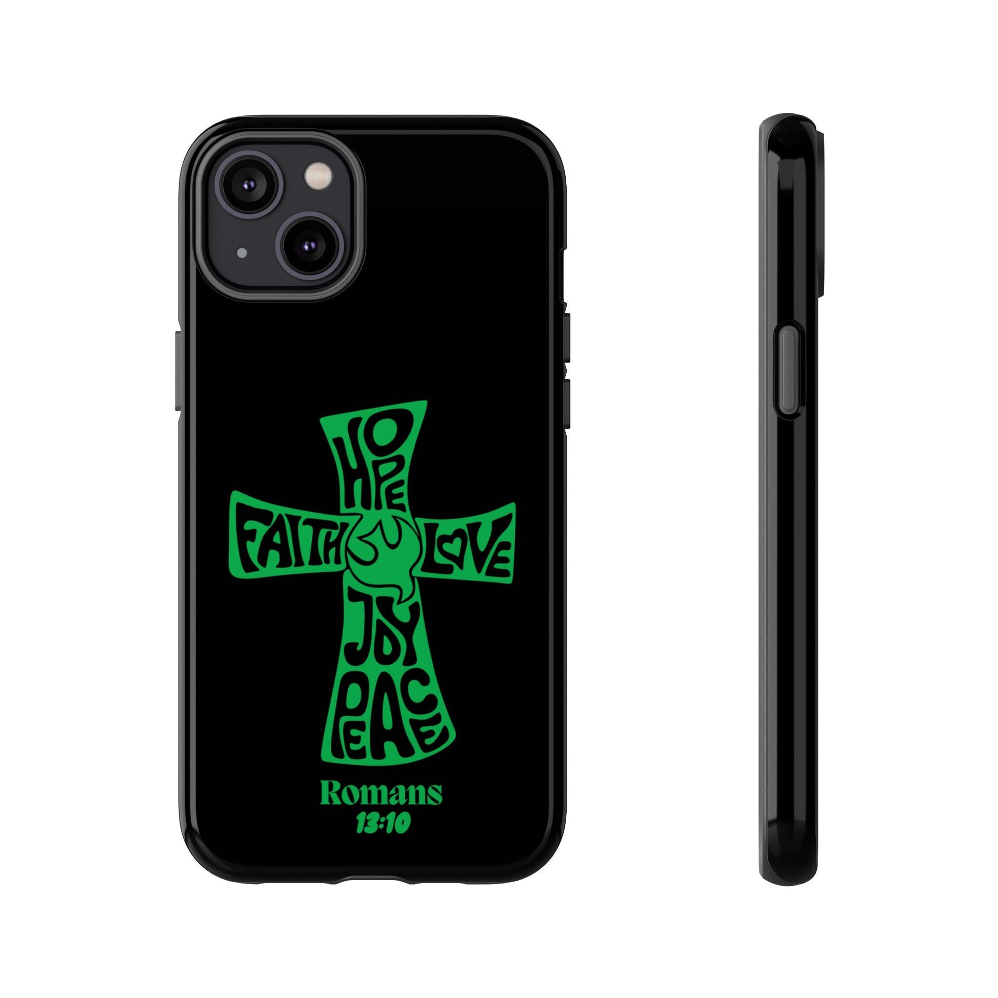 ⭐ Green Cross Design Phone Case – Faith & Renewal | Phone Case – GodSpeed Threads