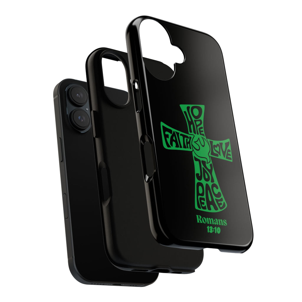 ⭐ Green Cross Design Phone Case – Faith & Renewal | Phone Case – GodSpeed Threads