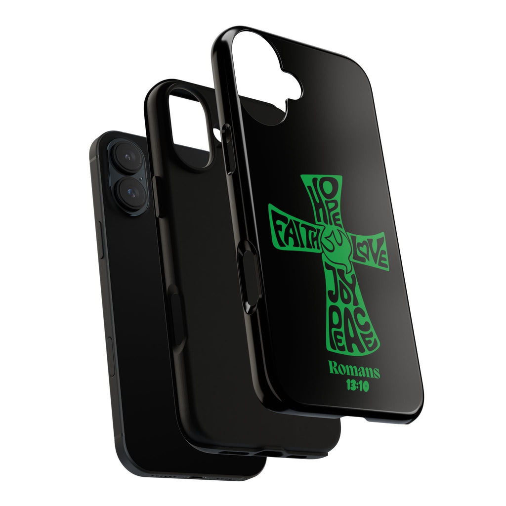 ⭐ Green Cross Design Phone Case – Faith & Renewal | Phone Case – GodSpeed Threads