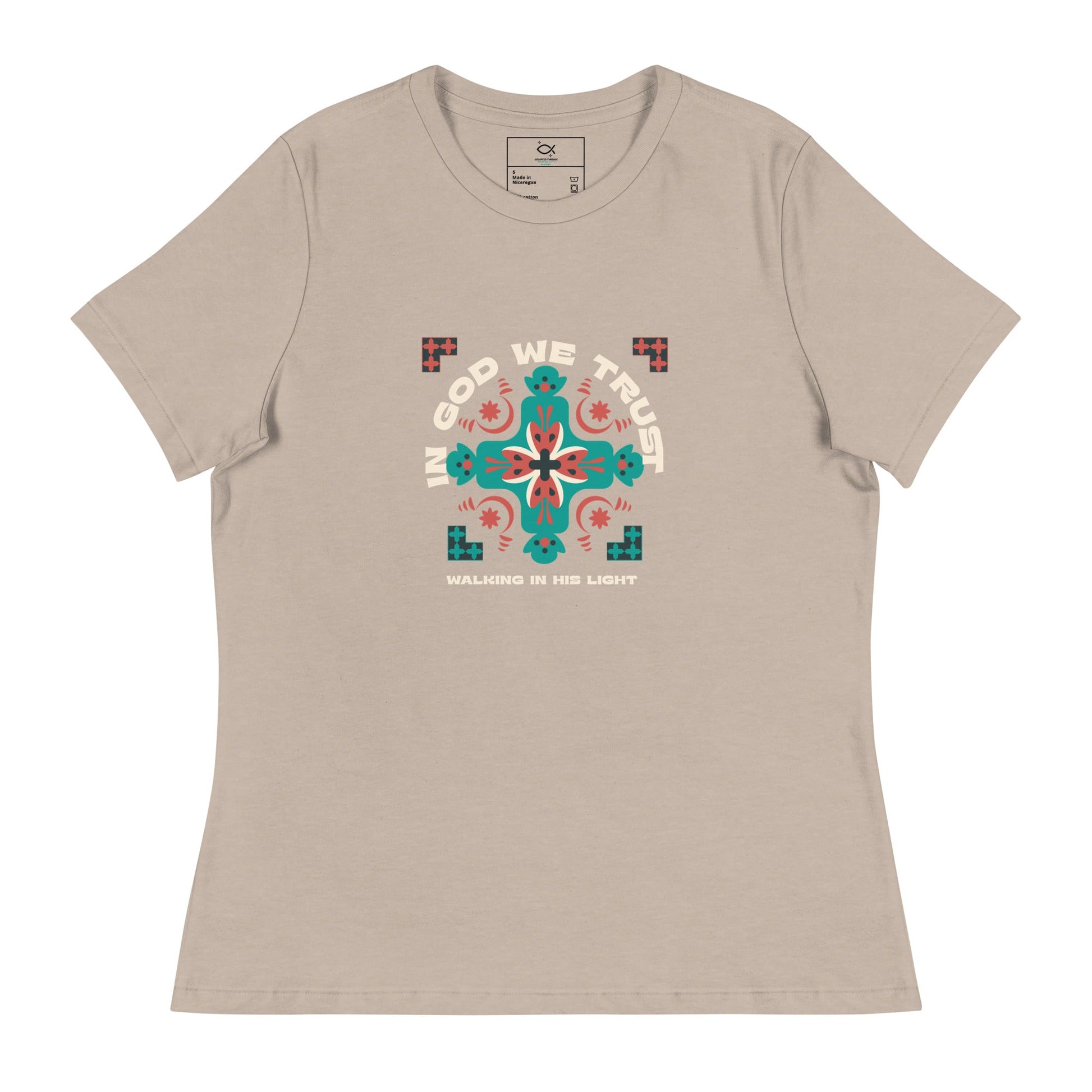 In God We Trust T-Shirt – Walking in His Light Cross Design (Unisex Fit) | – GodSpeed Threads