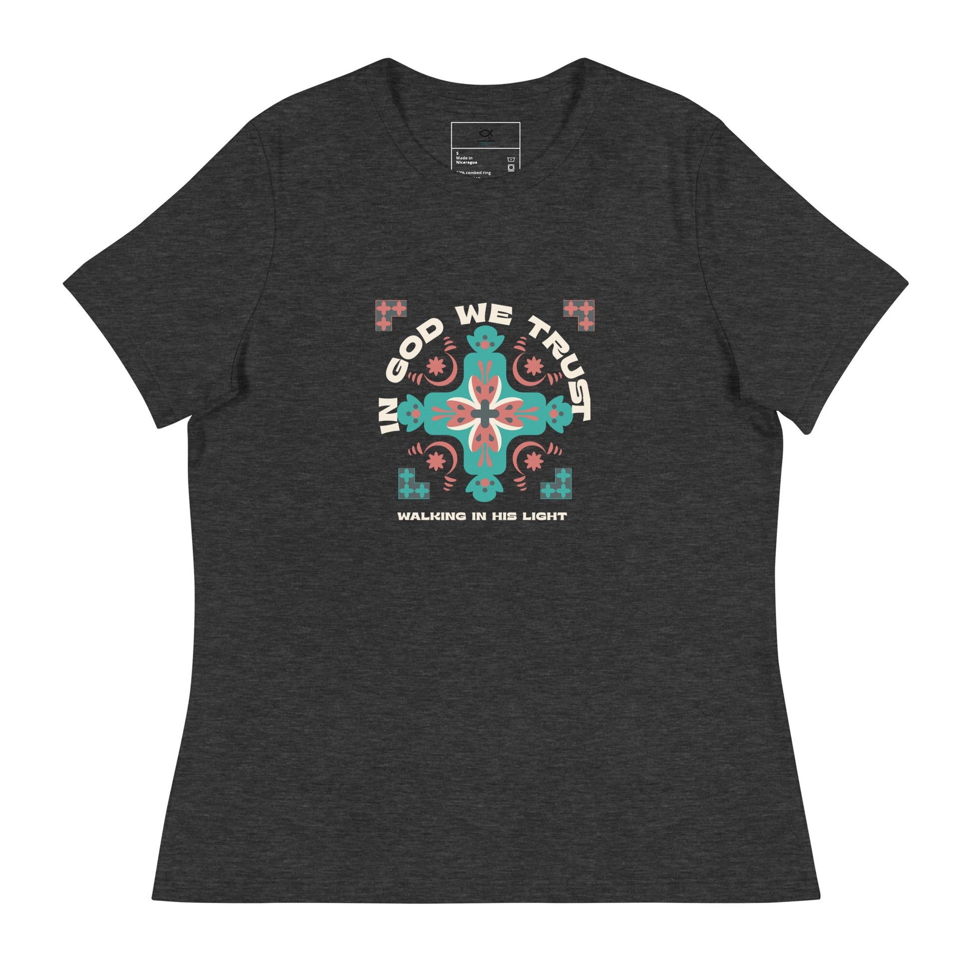 In God We Trust T-Shirt – Walking in His Light Cross Design (Unisex Fit) | – GodSpeed Threads