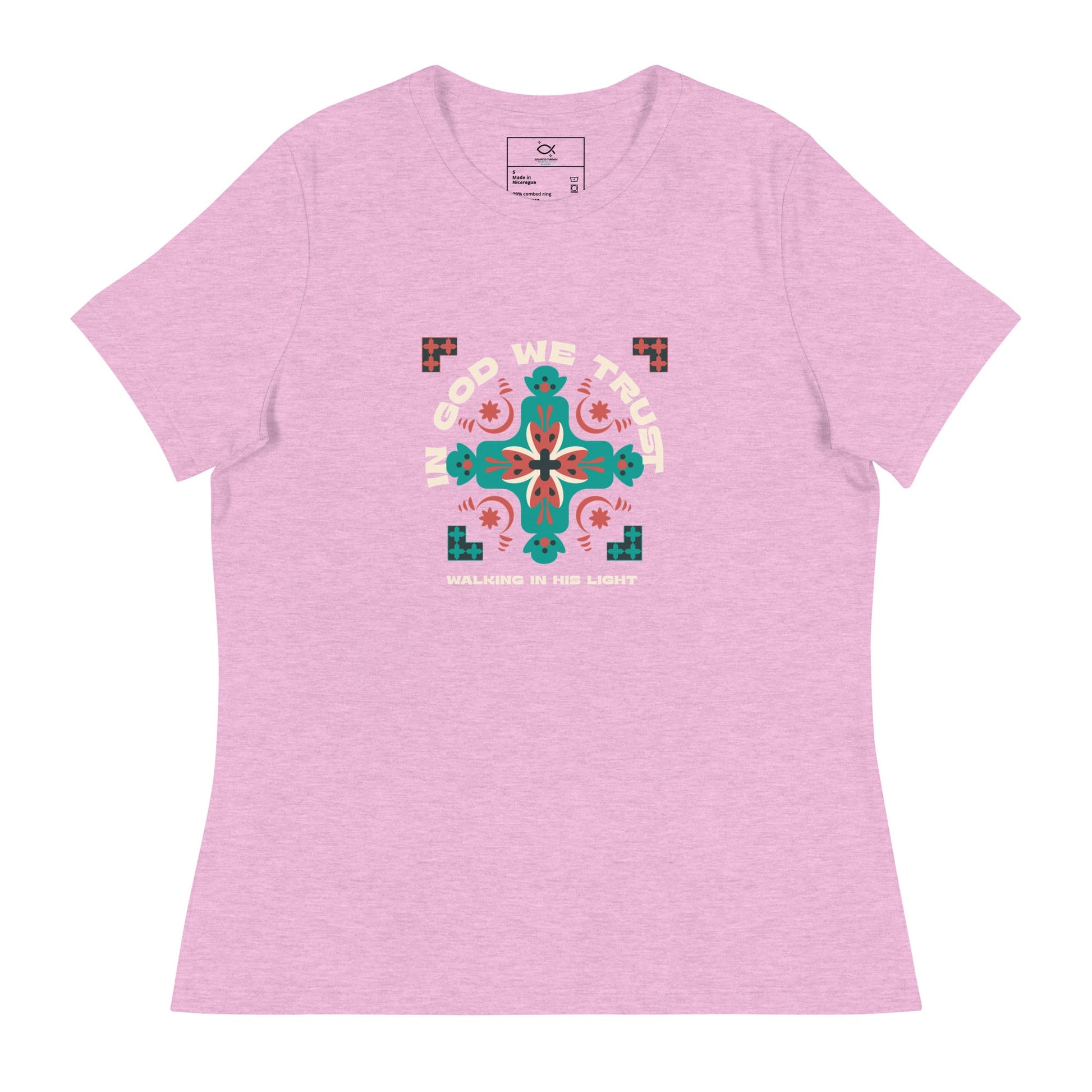 In God We Trust T-Shirt – Walking in His Light Cross Design (Unisex Fit) | – GodSpeed Threads