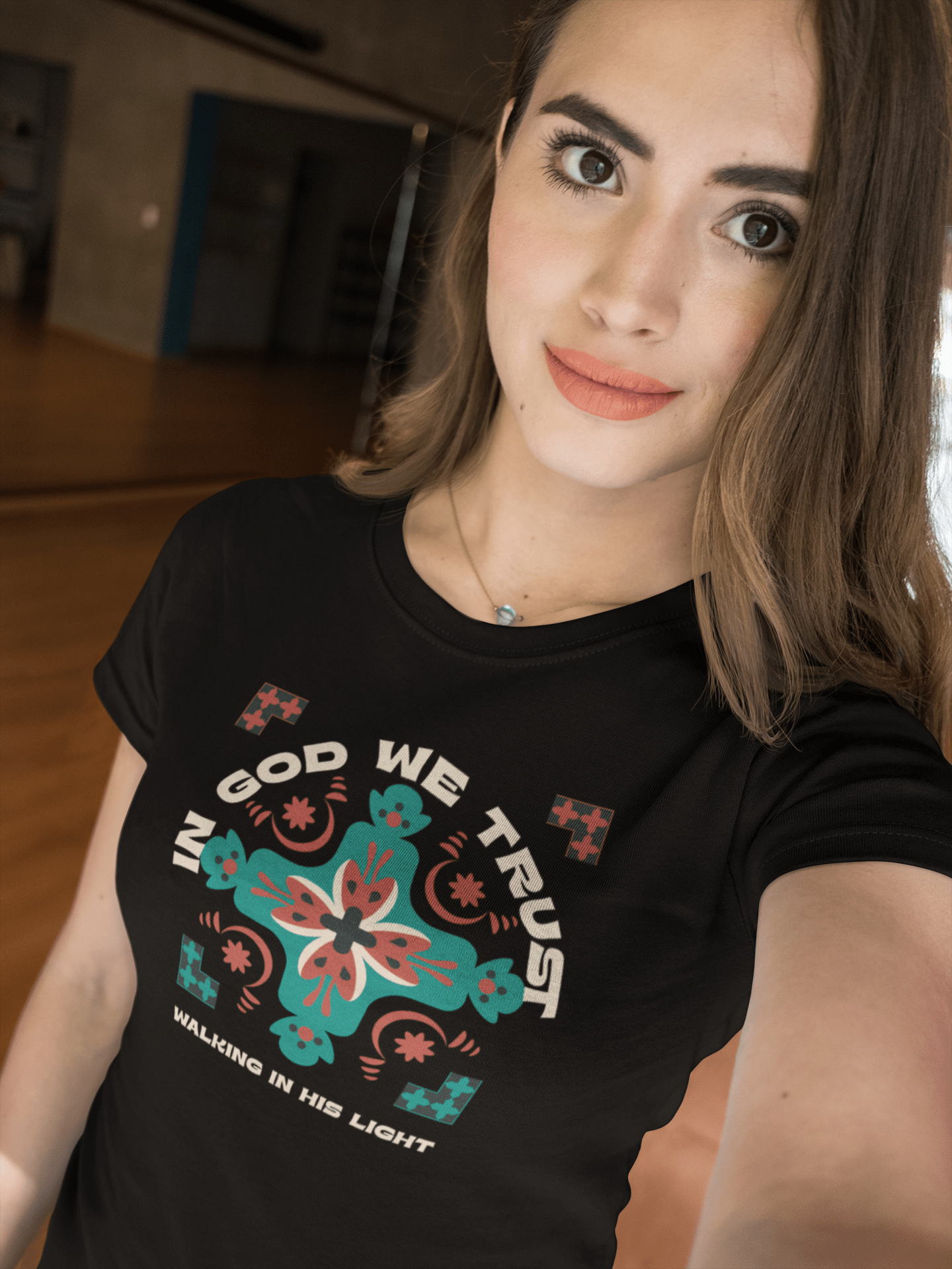 In God We Trust – Women's Relaxed T-Shirt, Walking in His Light, Faith - Inspired Cross Design | Women's T-Shirts – GodSpeed Threads