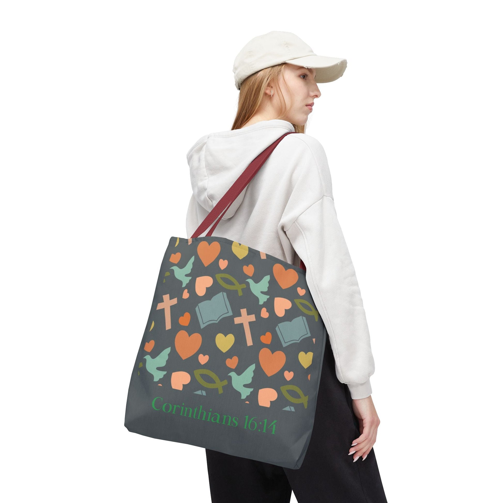 Inspirational Tote Bag - Faith, Love, Hope, Gift for Her, Spiritual Accessories, Bible Verse Tote | Bags – GodSpeed Threads