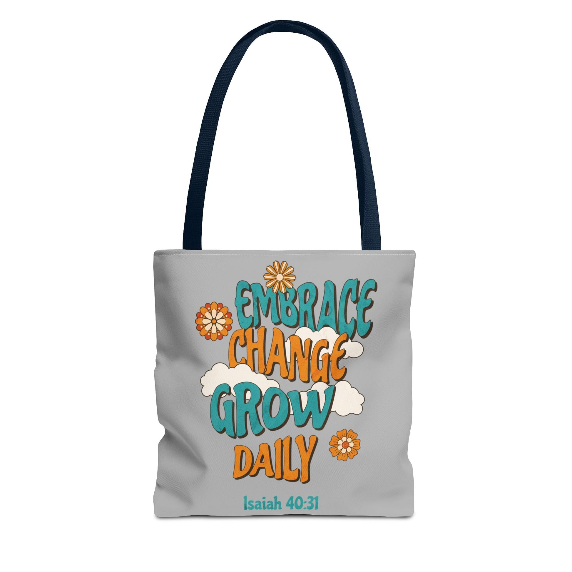 Inspirational Tote Bag, Motivational Bag, Embrace Change Gift, Daily Growth Tote, Christian Quotes Accessory | Bags – GodSpeed Threads