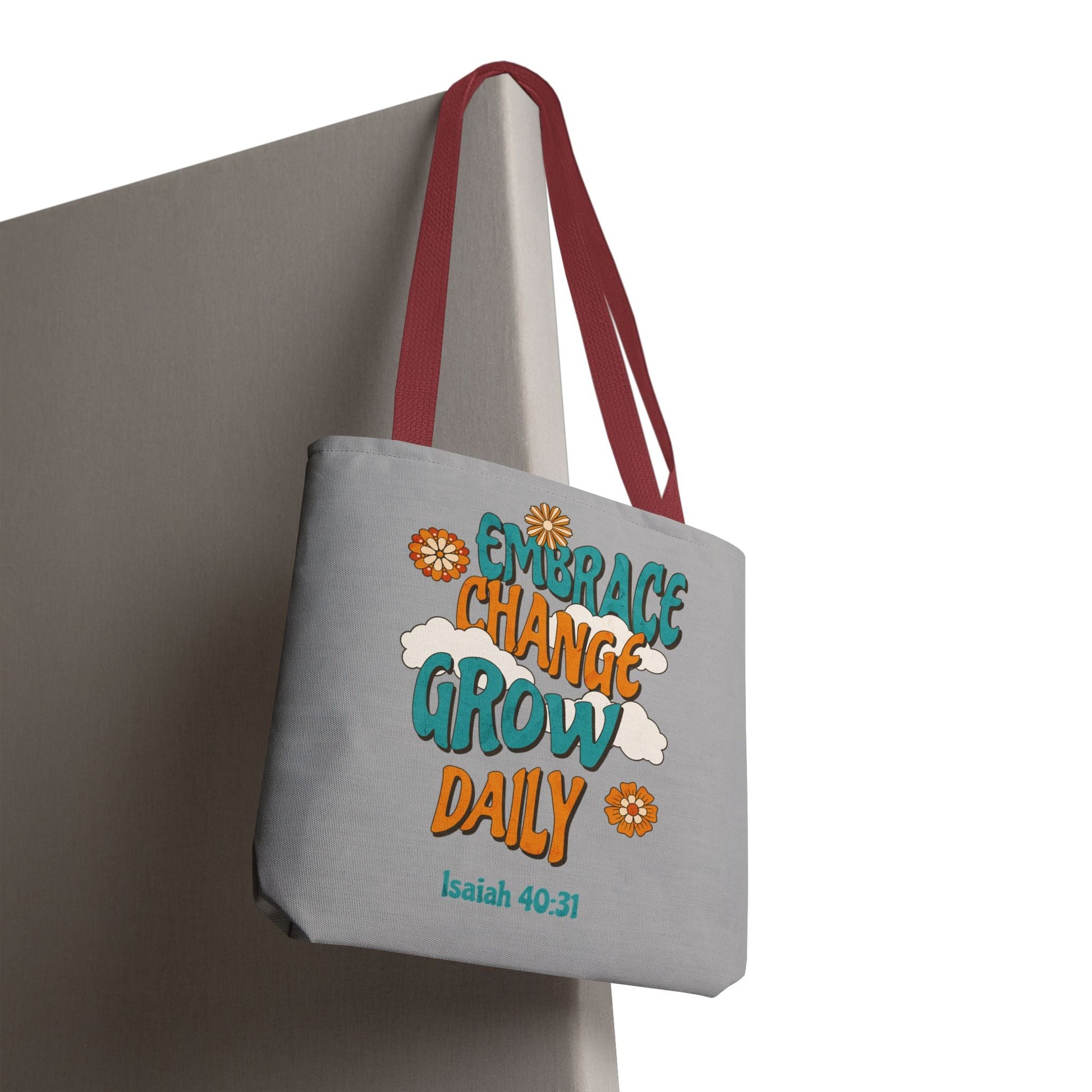 Inspirational Tote Bag, Motivational Bag, Embrace Change Gift, Daily Growth Tote, Christian Quotes Accessory | Bags – GodSpeed Threads