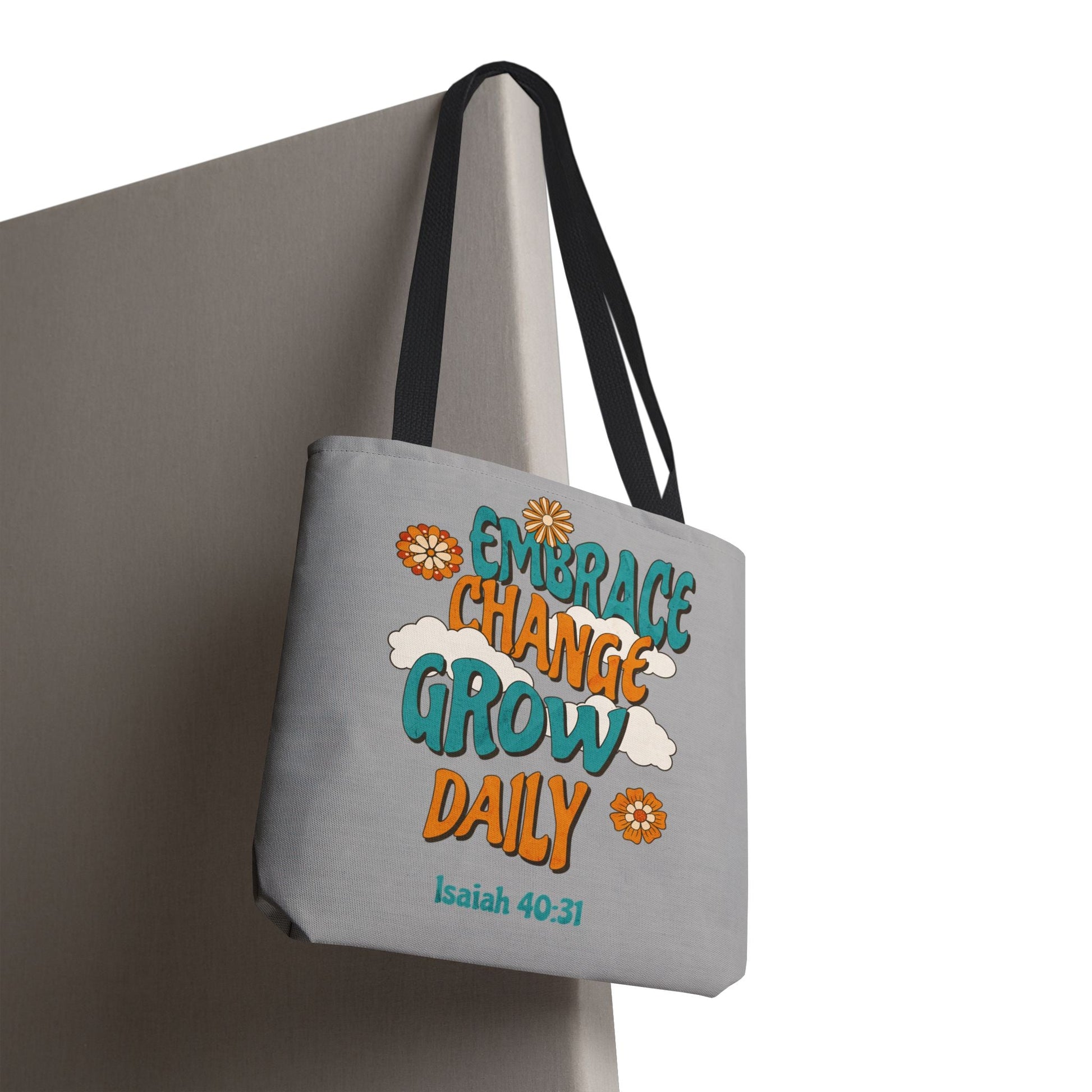 Inspirational Tote Bag, Motivational Bag, Embrace Change Gift, Daily Growth Tote, Christian Quotes Accessory | Bags – GodSpeed Threads