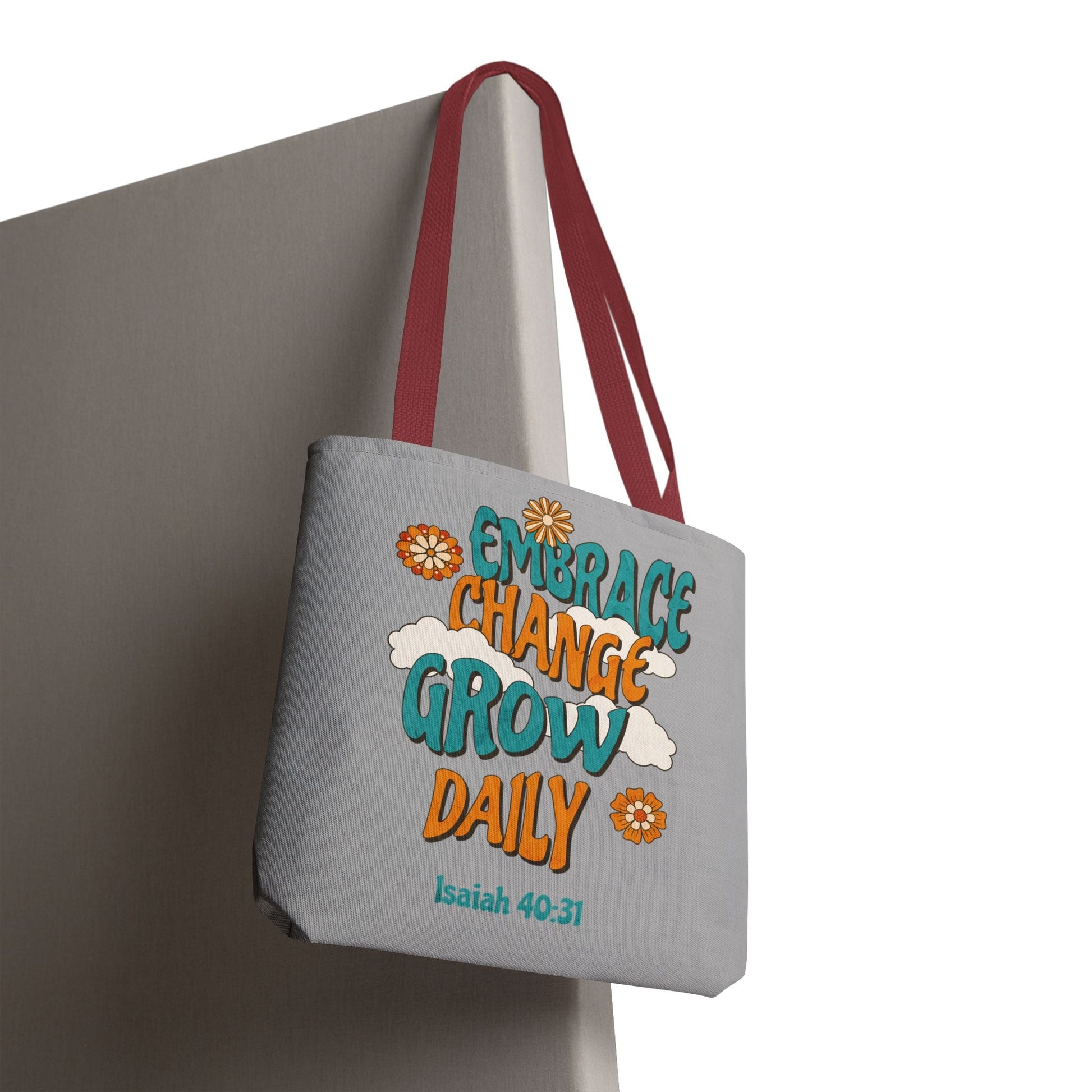 Inspirational Tote Bag, Motivational Bag, Embrace Change Gift, Daily Growth Tote, Christian Quotes Accessory | Bags – GodSpeed Threads