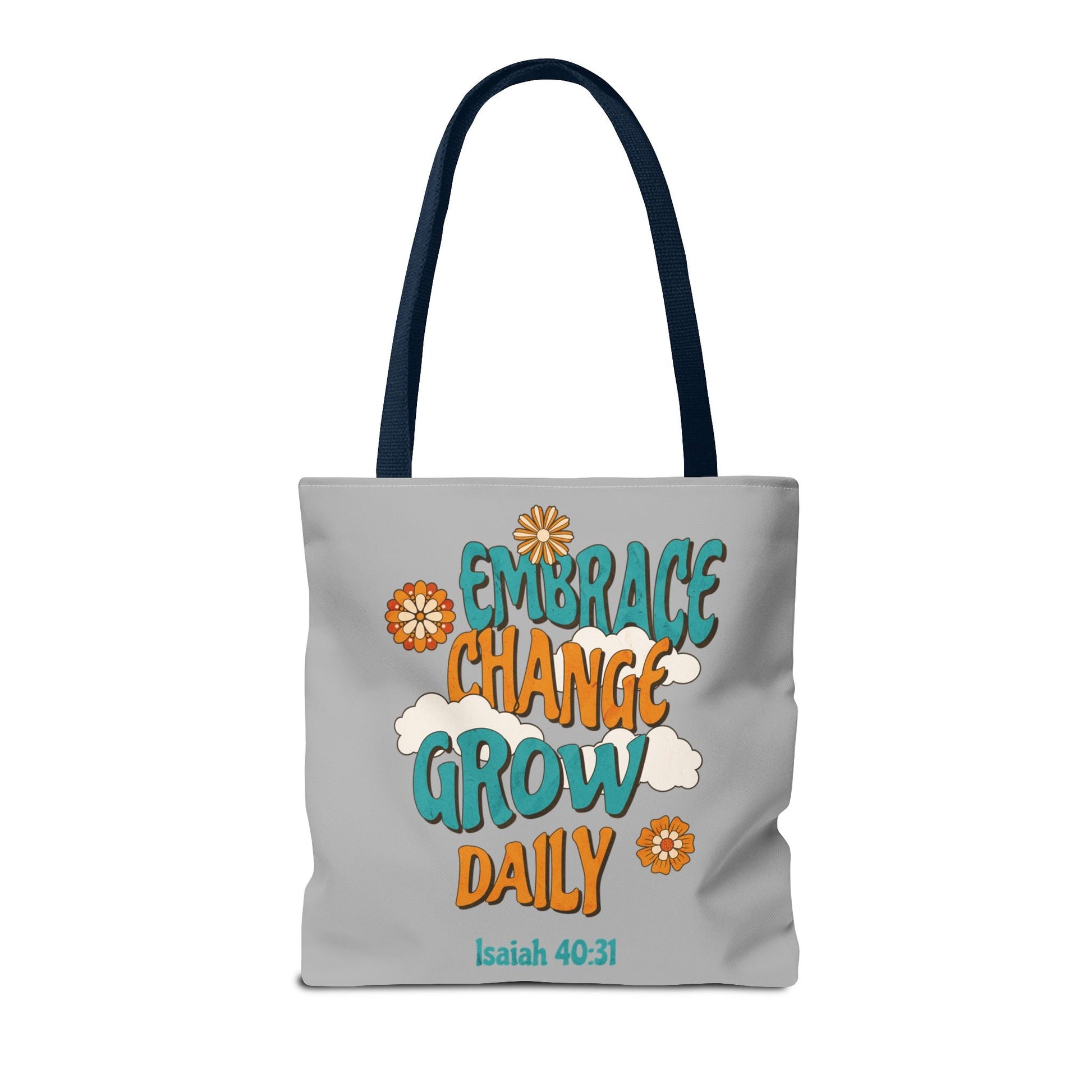 Inspirational Tote Bag, Motivational Bag, Embrace Change Gift, Daily Growth Tote, Christian Quotes Accessory | Bags – GodSpeed Threads