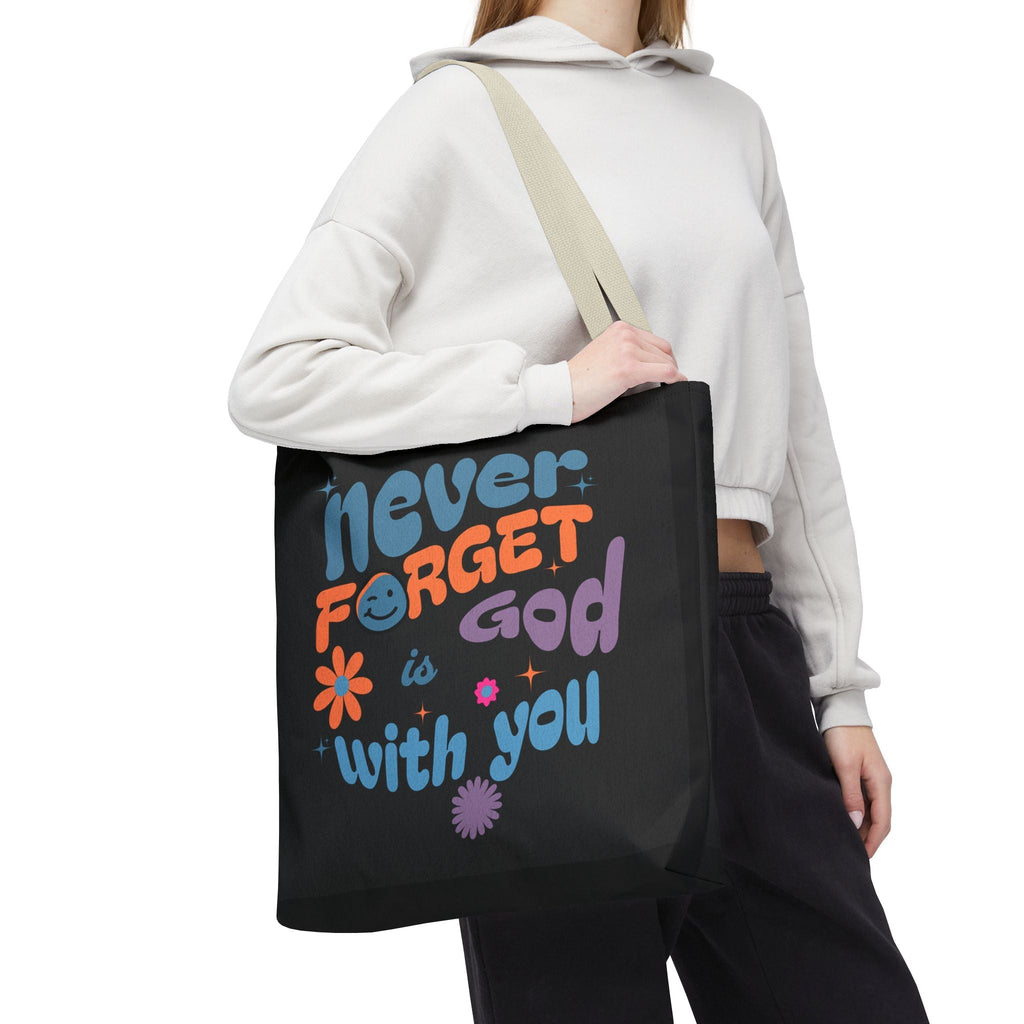 Inspirational Tote Bag - "Never Forget God is with You" - Motivational Gift, Faith - Based, Everyday Use, Shopping Bag, Church Bag | Bags – GodSpeed Threads