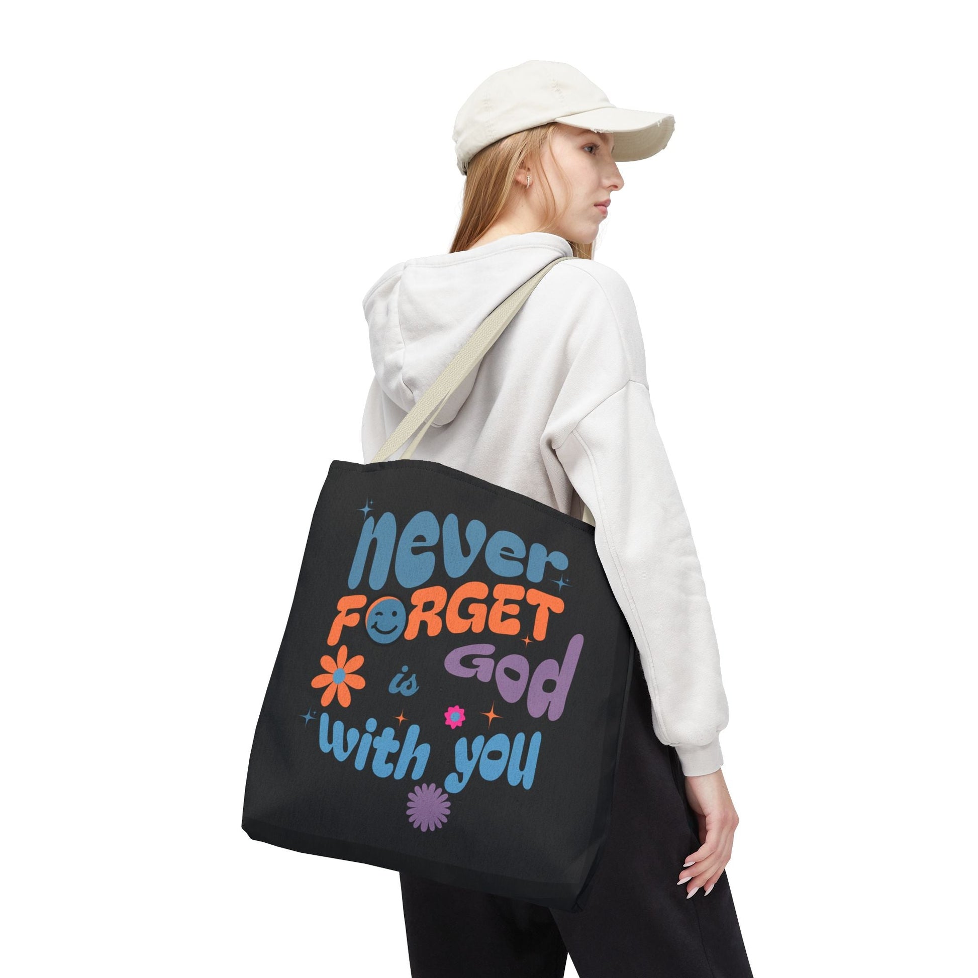 Inspirational Tote Bag - "Never Forget God is with You" - Motivational Gift, Faith - Based, Everyday Use, Shopping Bag, Church Bag | Bags – GodSpeed Threads