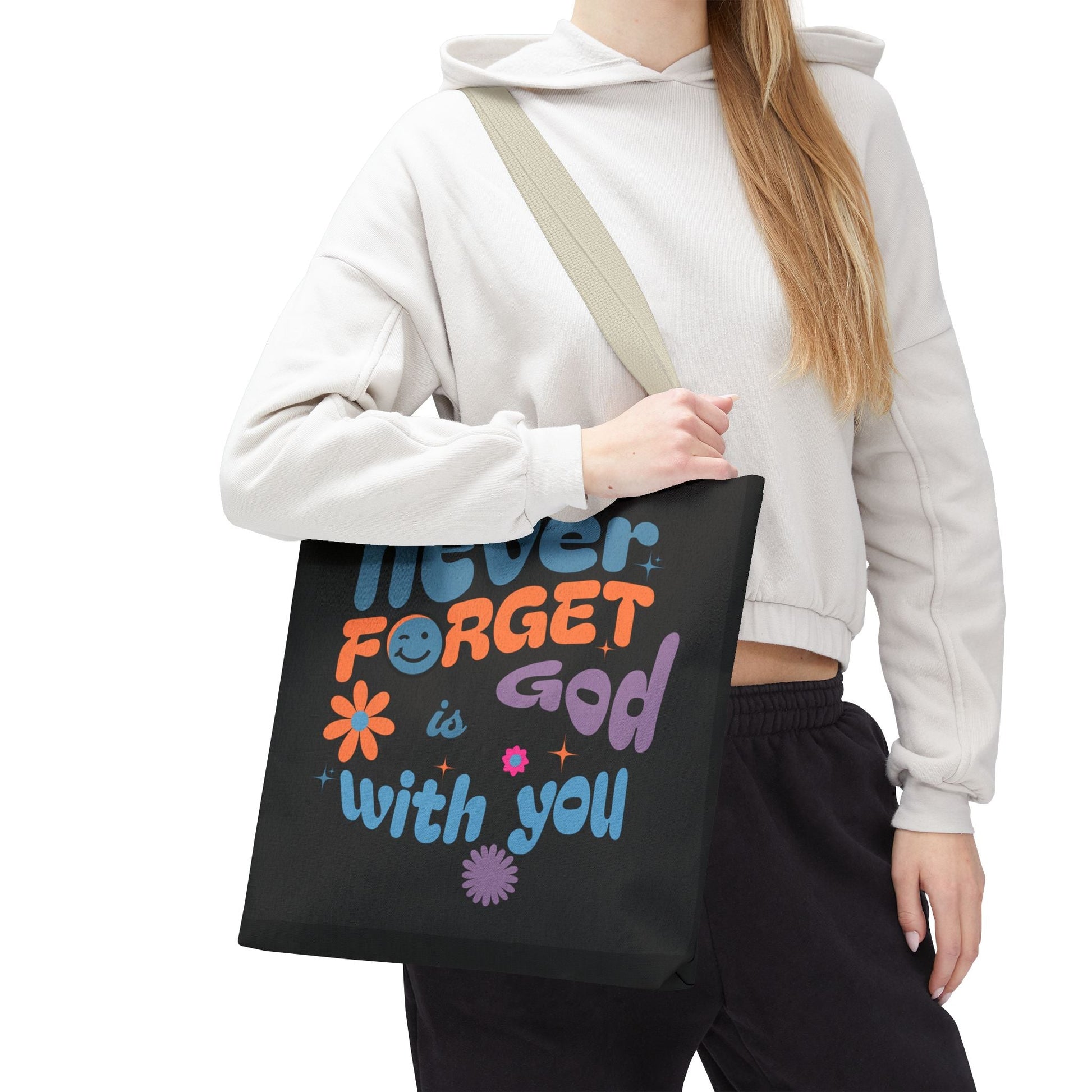 Inspirational Tote Bag - "Never Forget God is with You" - Motivational Gift, Faith - Based, Everyday Use, Shopping Bag, Church Bag | Bags – GodSpeed Threads