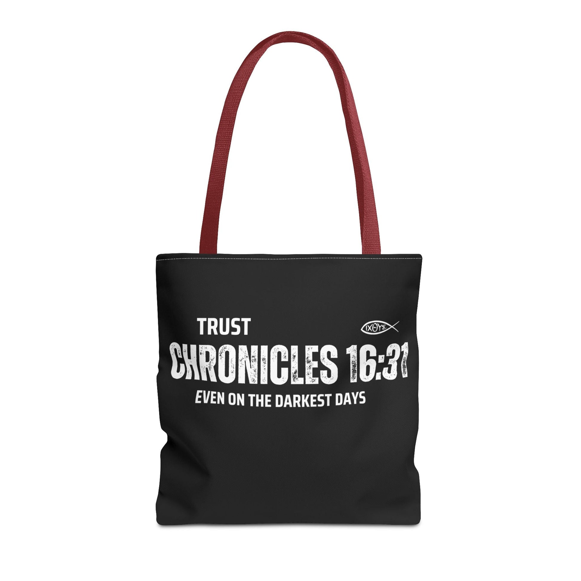 Inspirational Tote Bag - Trust Chronicles 16:31, Faith - themed Gift, Bible Verse Tote, Motivational Shopping Bag, Christian Message Accessory | Bags – GodSpeed Threads