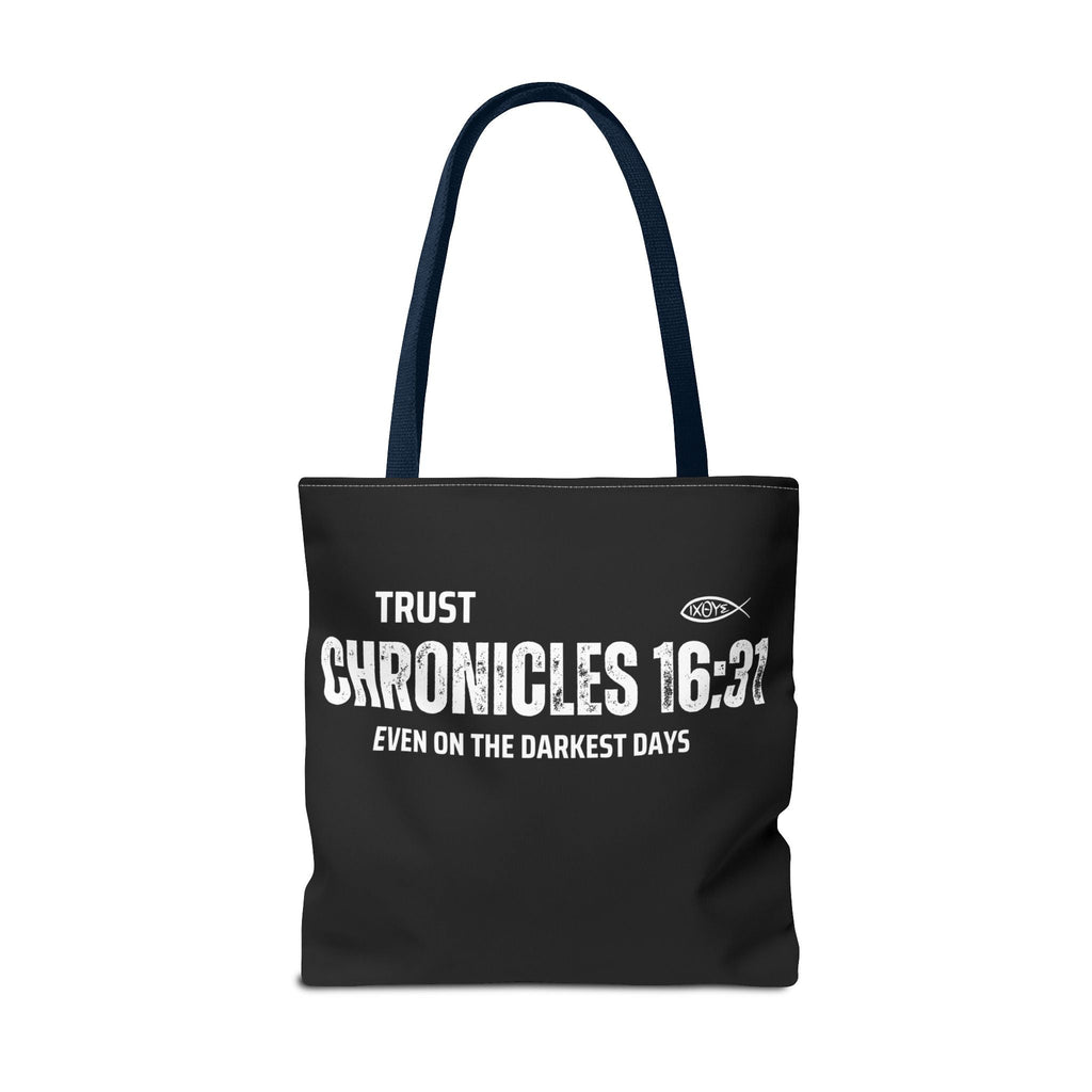 Inspirational Tote Bag - Trust Chronicles 16:31, Faith - themed Gift, Bible Verse Tote, Motivational Shopping Bag, Christian Message Accessory | Bags – GodSpeed Threads