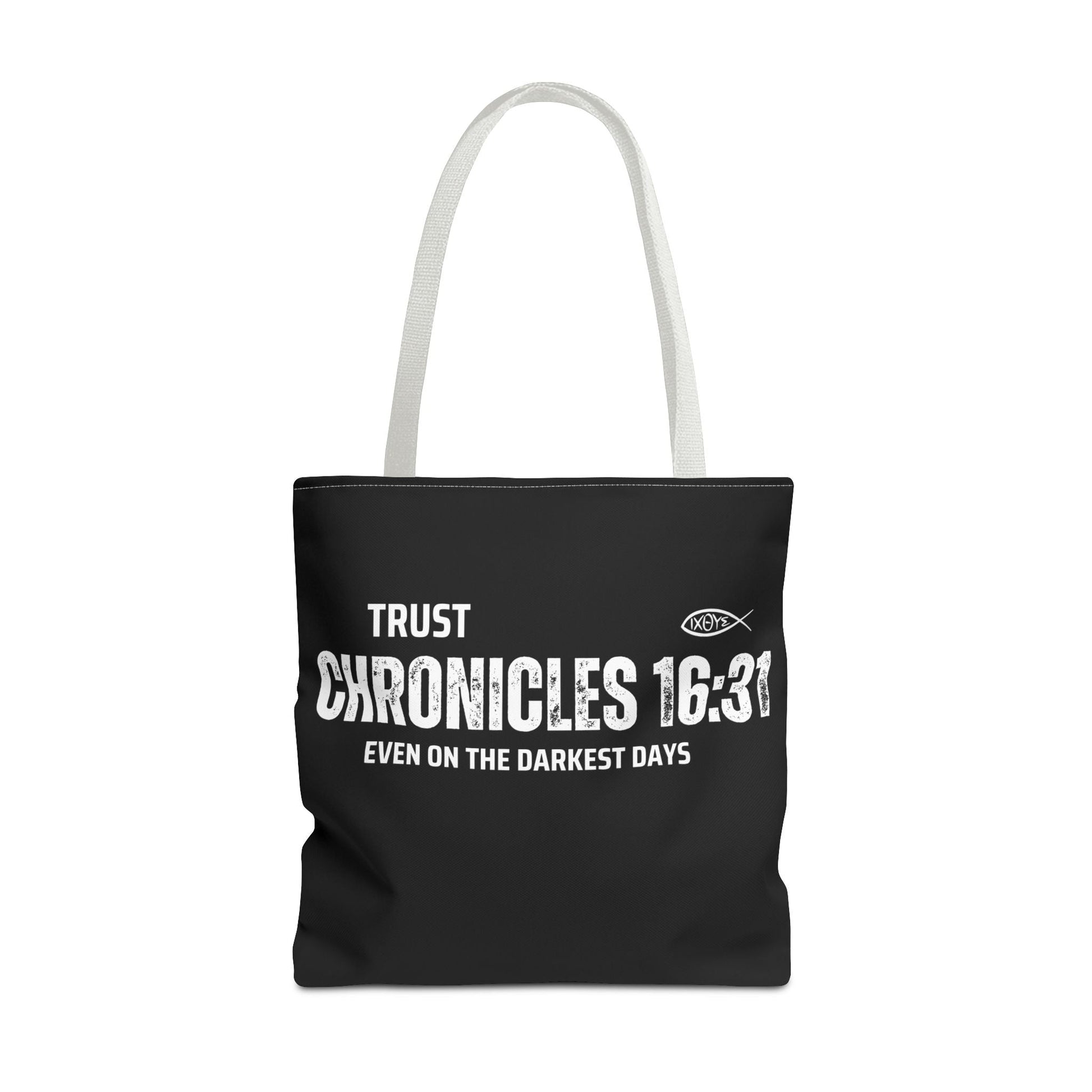 Inspirational Tote Bag - Trust Chronicles 16:31, Faith - themed Gift, Bible Verse Tote, Motivational Shopping Bag, Christian Message Accessory | Bags – GodSpeed Threads