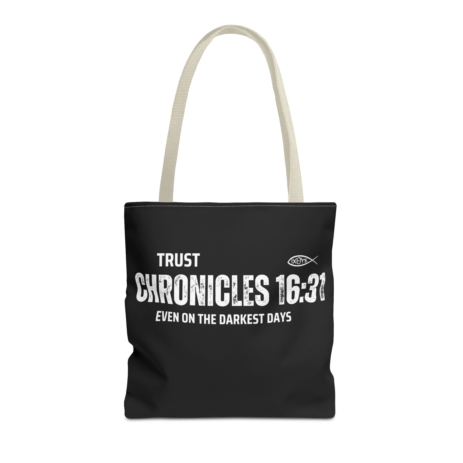 Inspirational Tote Bag - Trust Chronicles 16:31, Faith - themed Gift, Bible Verse Tote, Motivational Shopping Bag, Christian Message Accessory | Bags – GodSpeed Threads