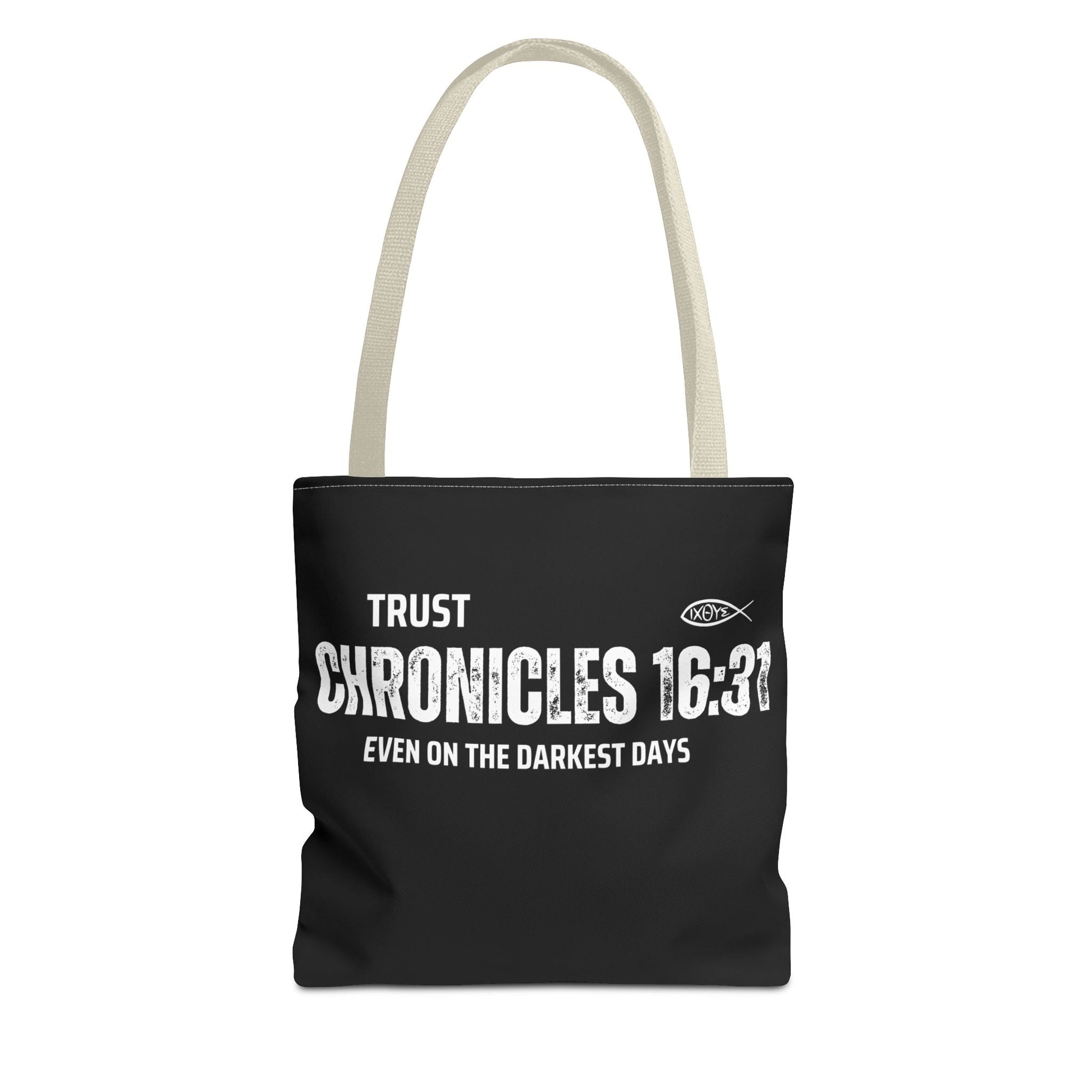 Inspirational Tote Bag - Trust Chronicles 16:31, Faith - themed Gift, Bible Verse Tote, Motivational Shopping Bag, Christian Message Accessory | Bags – GodSpeed Threads