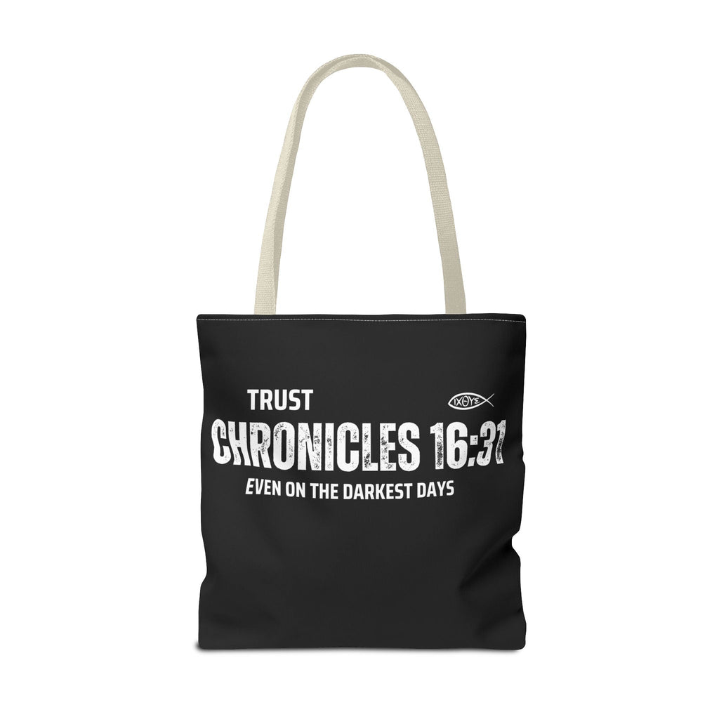 Inspirational Tote Bag - Trust Chronicles 16:31, Faith - themed Gift, Bible Verse Tote, Motivational Shopping Bag, Christian Message Accessory | Bags – GodSpeed Threads