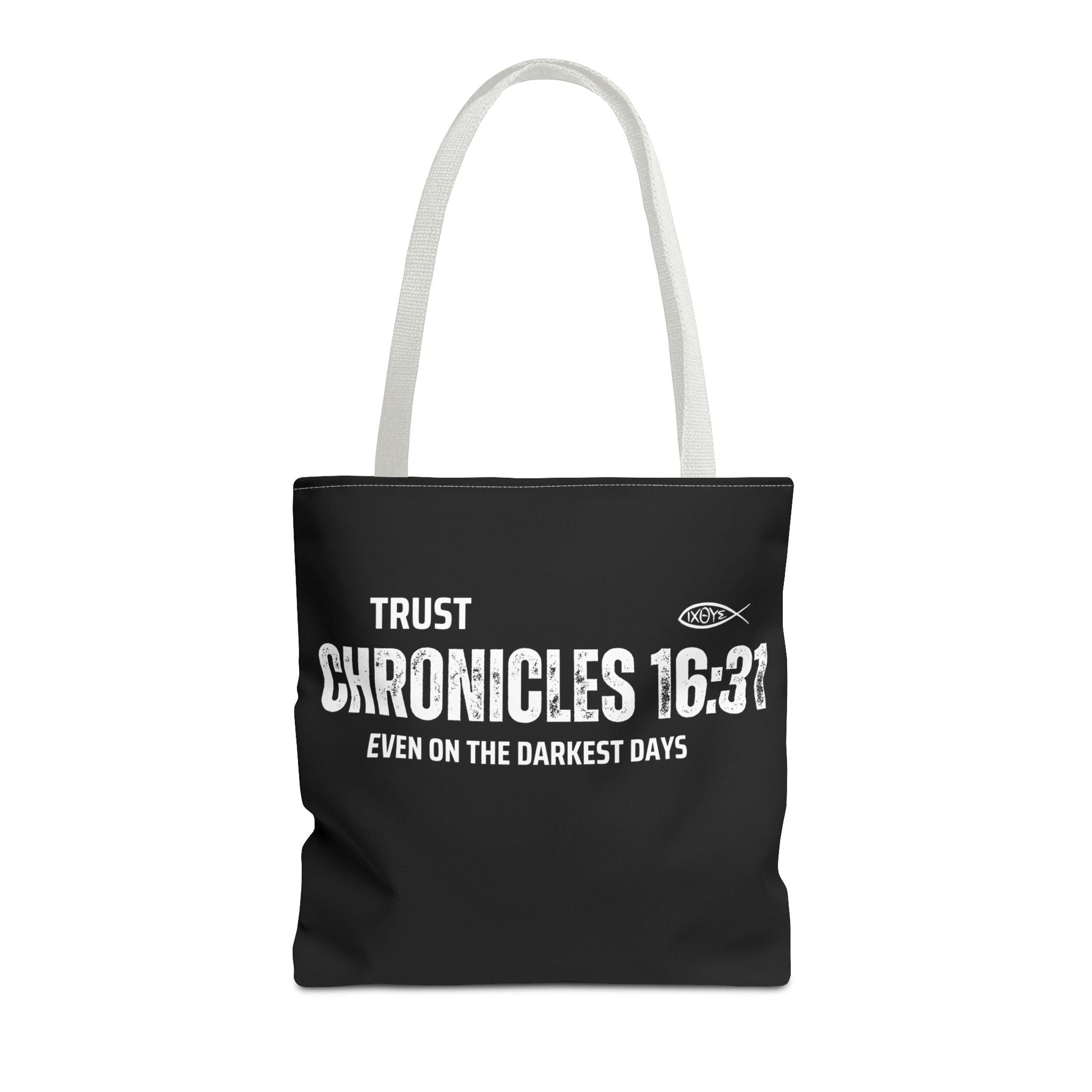 Inspirational Tote Bag - Trust Chronicles 16:31, Faith - themed Gift, Bible Verse Tote, Motivational Shopping Bag, Christian Message Accessory | Bags – GodSpeed Threads