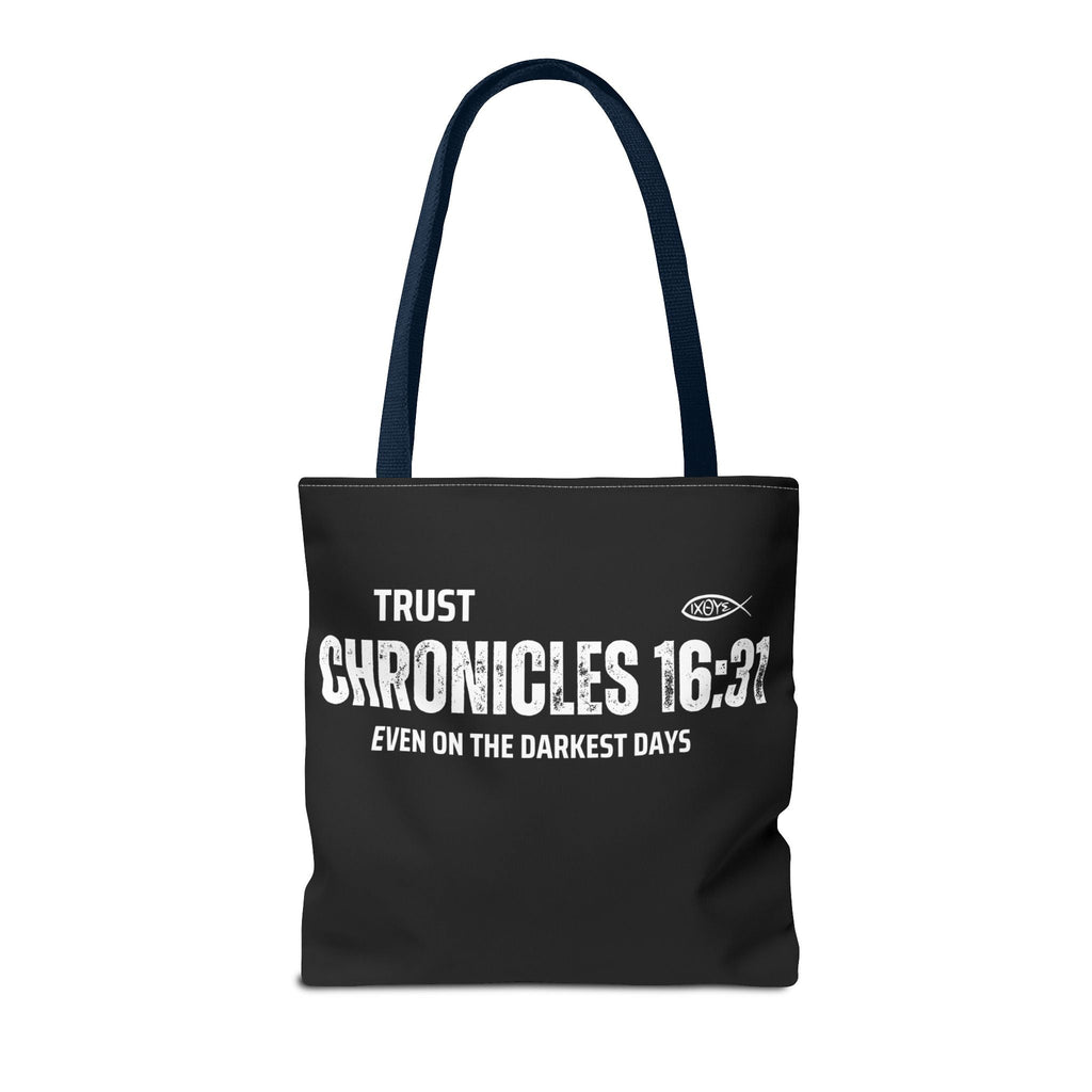 Inspirational Tote Bag - Trust Chronicles 16:31, Faith - themed Gift, Bible Verse Tote, Motivational Shopping Bag, Christian Message Accessory | Bags – GodSpeed Threads
