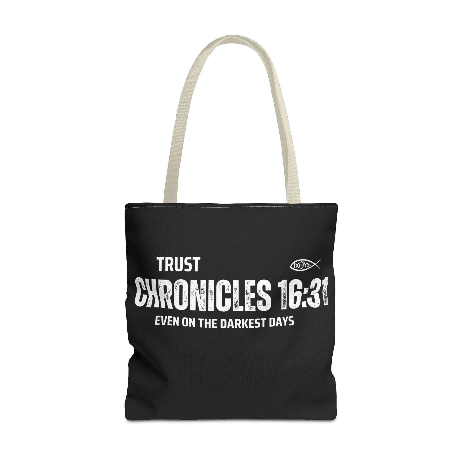 Inspirational Tote Bag - Trust Chronicles 16:31, Faith - themed Gift, Bible Verse Tote, Motivational Shopping Bag, Christian Message Accessory | Bags – GodSpeed Threads