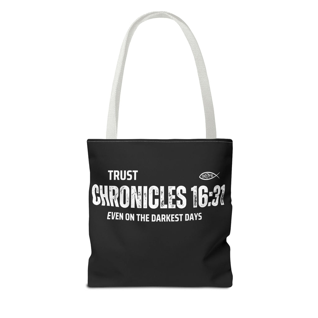 Inspirational Tote Bag - Trust Chronicles 16:31, Faith - themed Gift, Bible Verse Tote, Motivational Shopping Bag, Christian Message Accessory | Bags – GodSpeed Threads