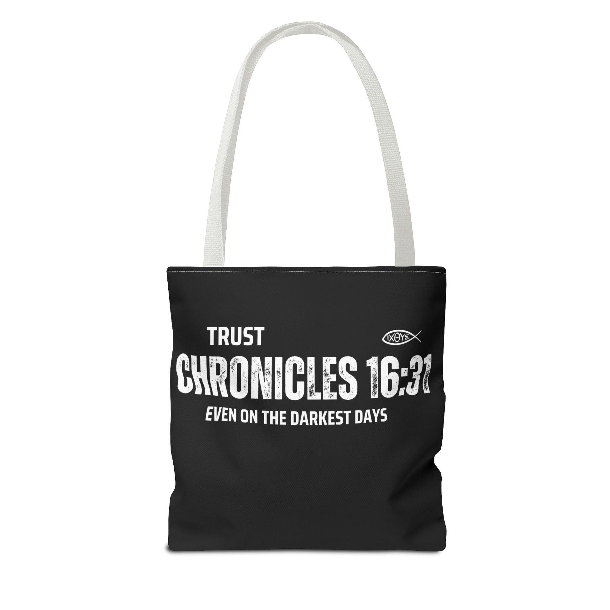 Inspirational Tote Bag - Trust Chronicles 16:31, Faith - themed Gift, Bible Verse Tote, Motivational Shopping Bag, Christian Message Accessory | Bags – GodSpeed Threads