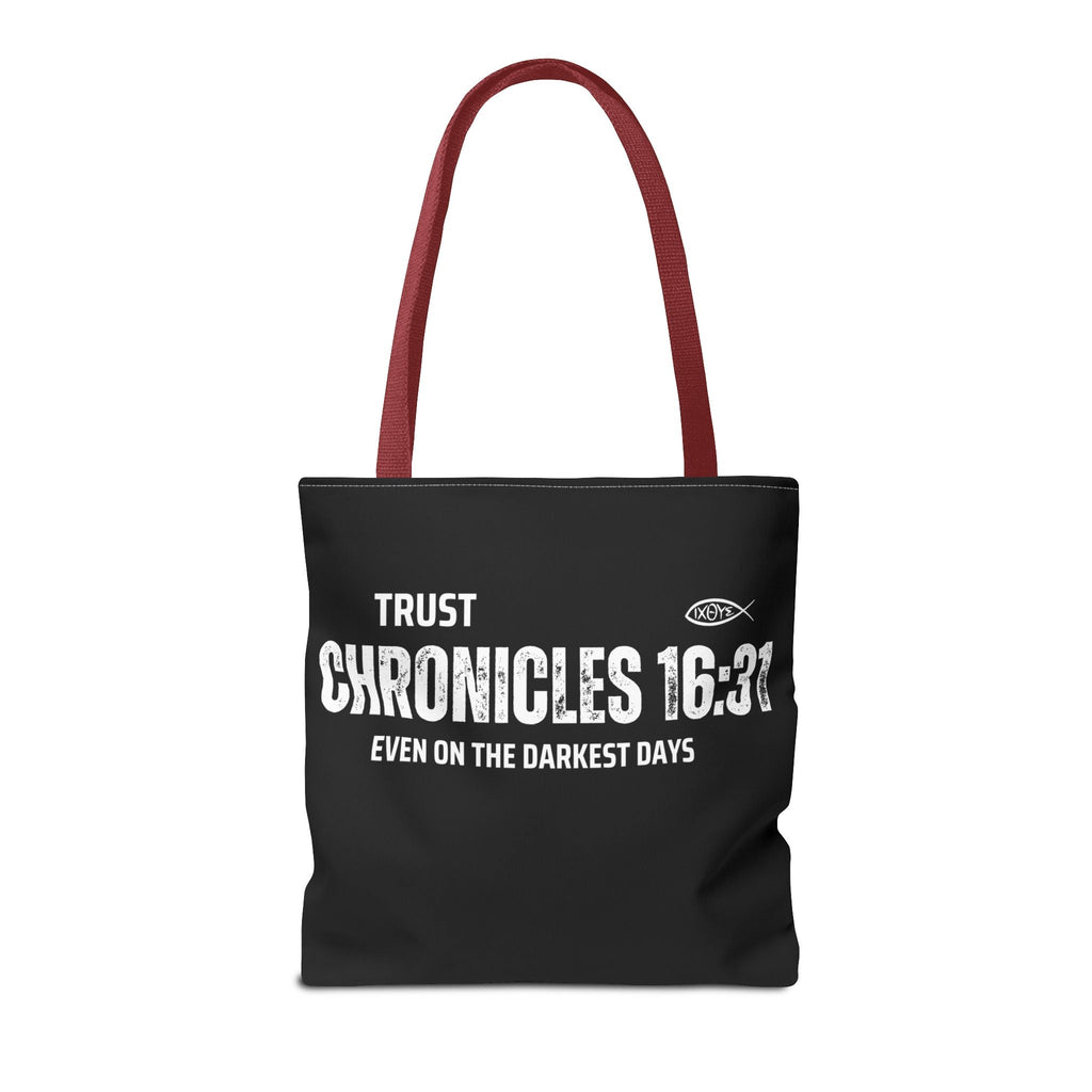 Inspirational Tote Bag - Trust Chronicles 16:31, Faith - themed Gift, Bible Verse Tote, Motivational Shopping Bag, Christian Message Accessory | Bags – GodSpeed Threads