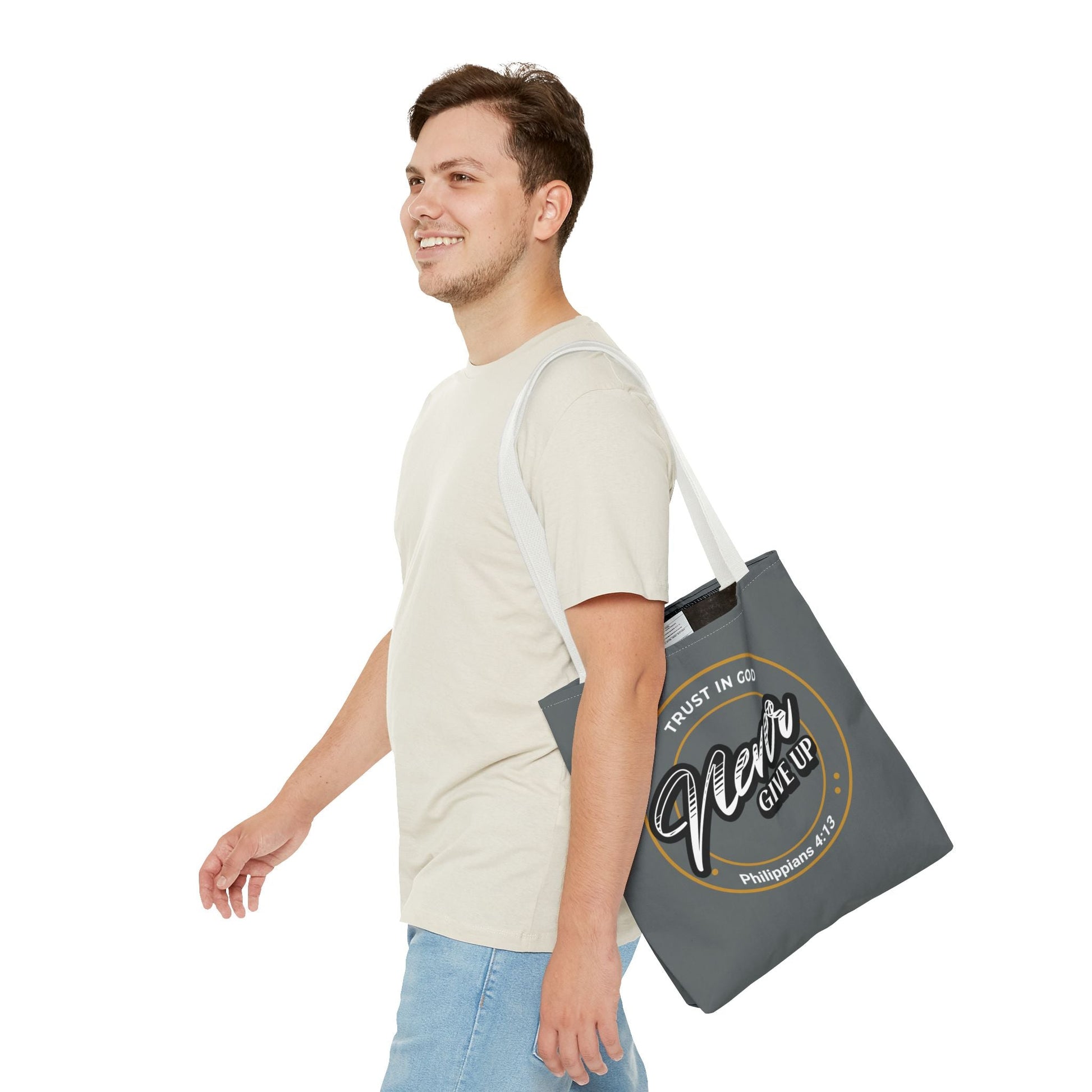 Inspirational Tote Bag, Trust in God, Never Give Up, Bible Verse Bag, Motivational Purse, Christian Gift, Philippians 4:13 | Bags – GodSpeed Threads