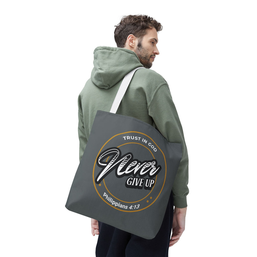 Inspirational Tote Bag, Trust in God, Never Give Up, Bible Verse Bag, Motivational Purse, Christian Gift, Philippians 4:13 | Bags – GodSpeed Threads