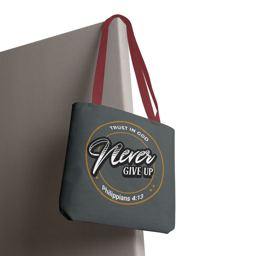 Inspirational Tote Bag, Trust in God, Never Give Up, Bible Verse Bag, Motivational Purse, Christian Gift, Philippians 4:13 | Bags – GodSpeed Threads