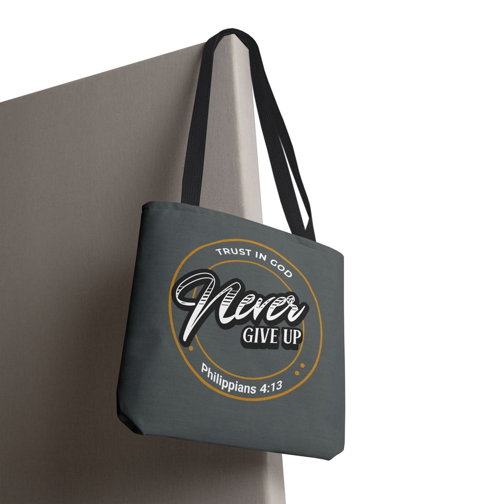 Inspirational Tote Bag, Trust in God, Never Give Up, Bible Verse Bag, Motivational Purse, Christian Gift, Philippians 4:13 | Bags – GodSpeed Threads