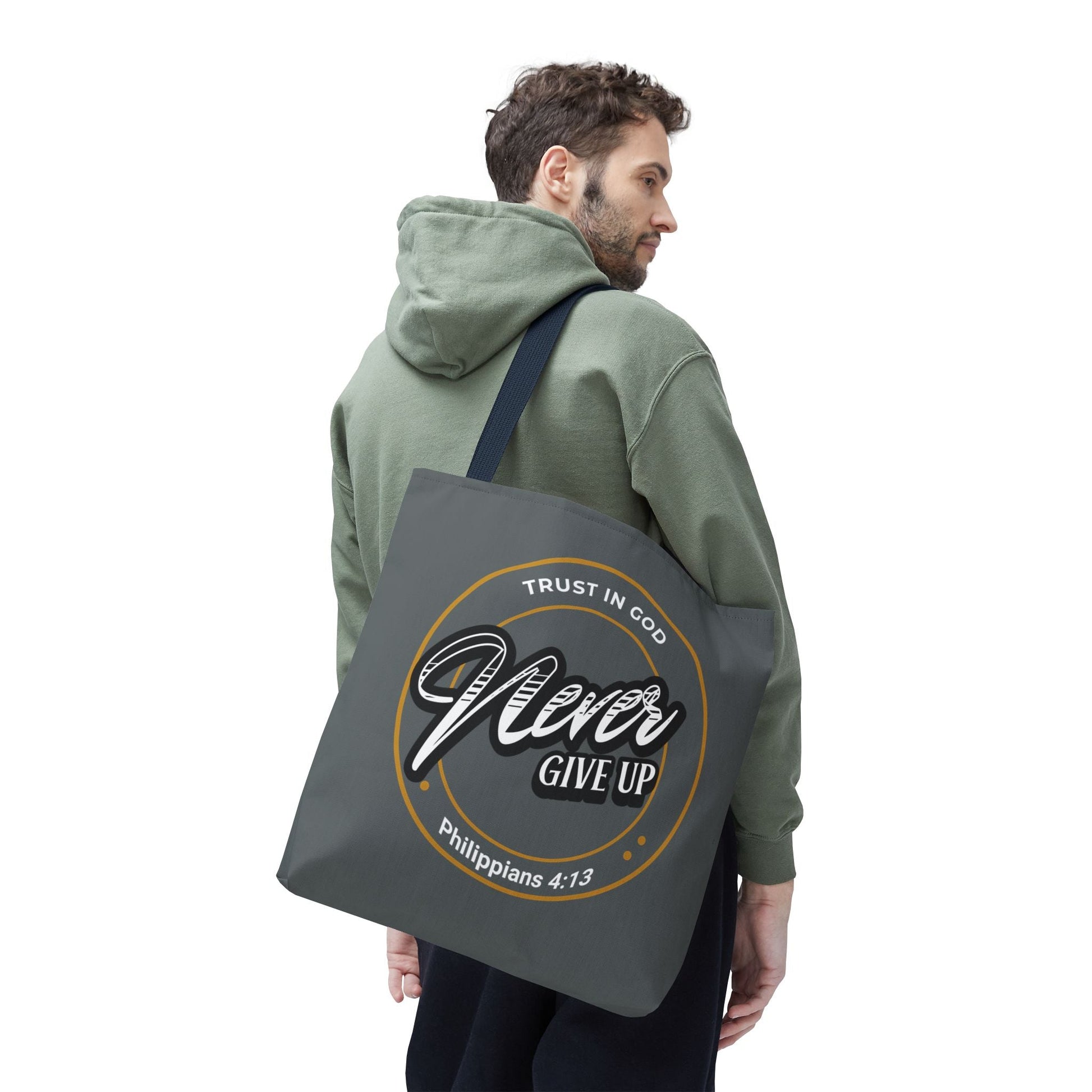 Inspirational Tote Bag, Trust in God, Never Give Up, Bible Verse Bag, Motivational Purse, Christian Gift, Philippians 4:13 | Bags – GodSpeed Threads