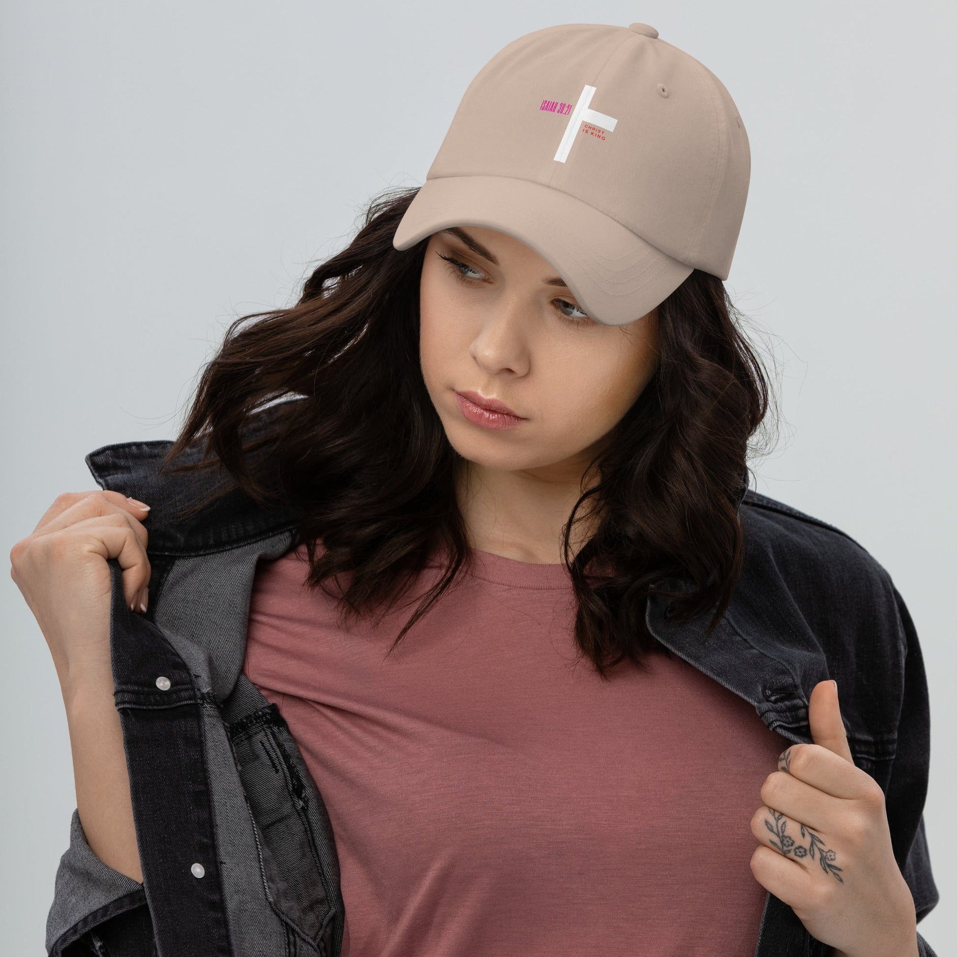 ✝️ Isaiah 30:21 “Christ is King” Dad Hat – Faith - Inspired Everyday Wear | Hats – GodSpeed Threads