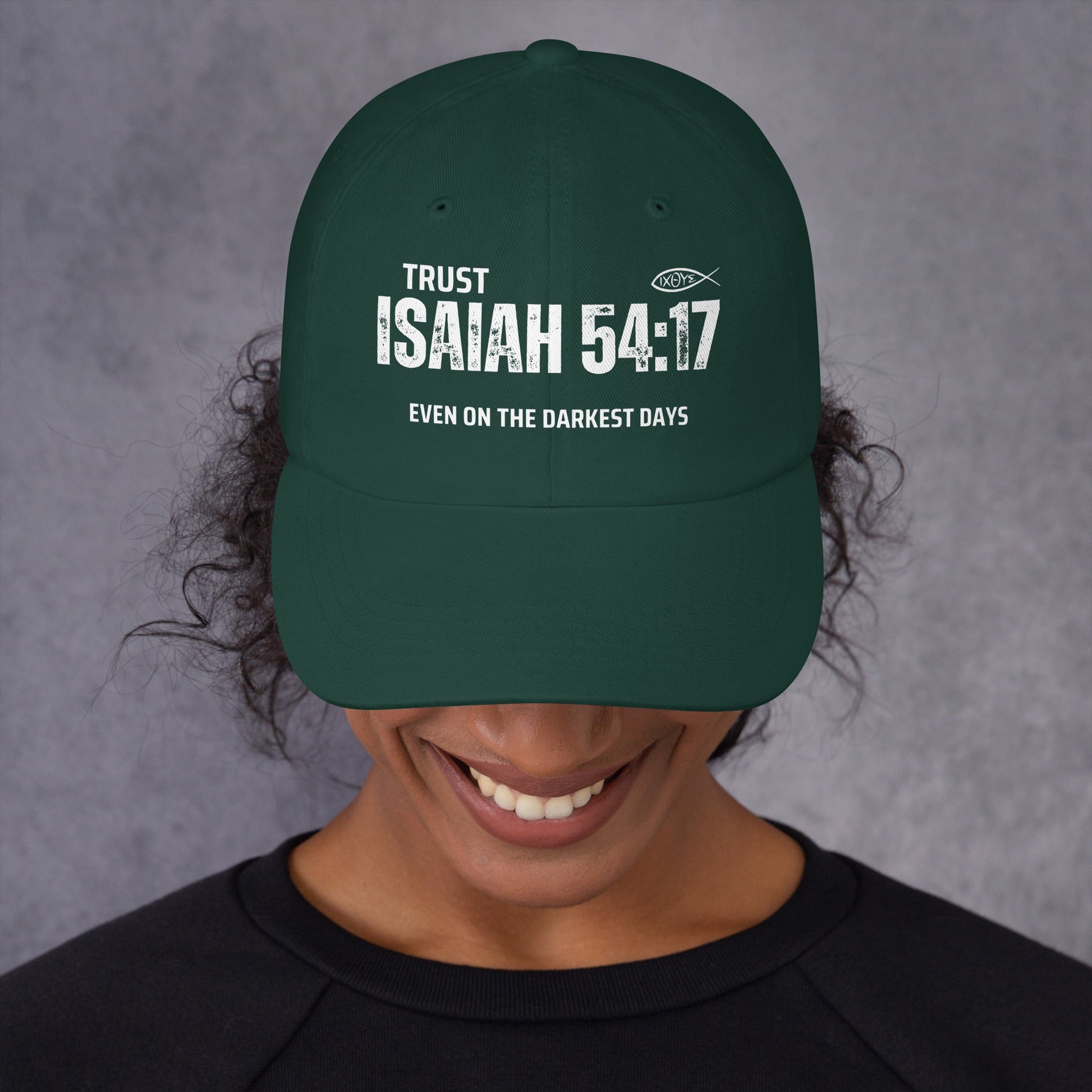 ✝️ Isaiah 54:17 “Trust Even on the Darkest Days” Classic Dad Hat – Faith - Inspired Everyday Style | Hats – GodSpeed Threads