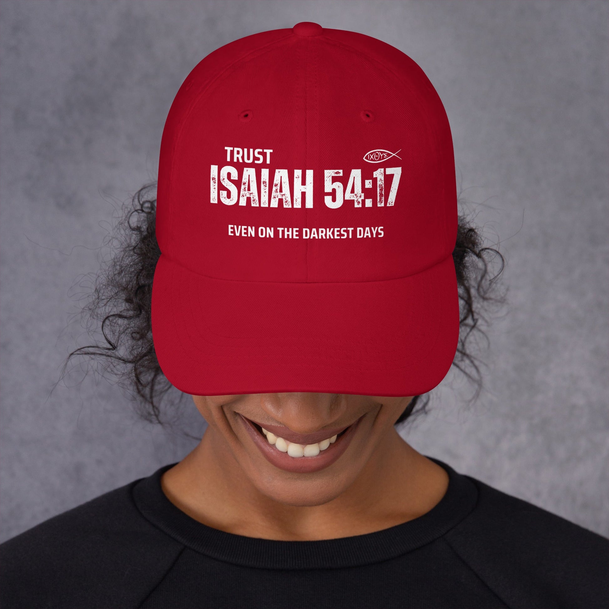 ✝️ Isaiah 54:17 “Trust Even on the Darkest Days” Classic Dad Hat – Faith - Inspired Everyday Style | Hats – GodSpeed Threads