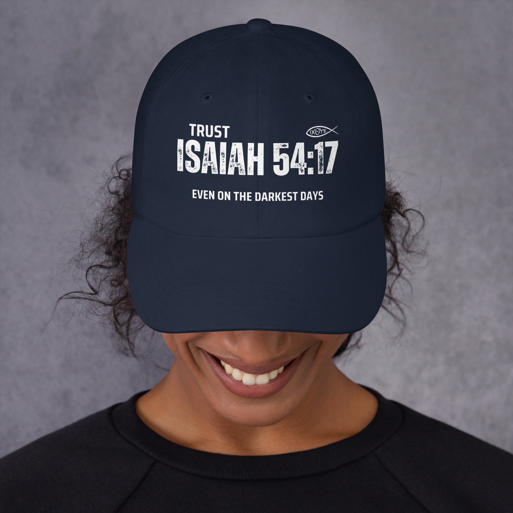 ✝️ Isaiah 54:17 “Trust Even on the Darkest Days” Classic Dad Hat – Faith - Inspired Everyday Style | Hats – GodSpeed Threads