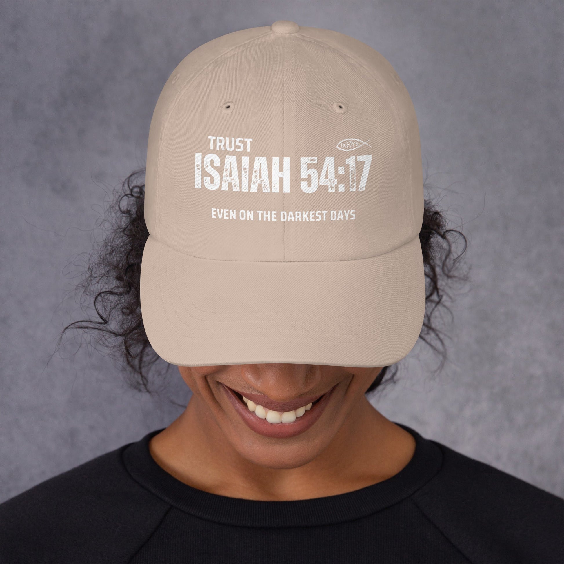 ✝️ Isaiah 54:17 “Trust Even on the Darkest Days” Classic Dad Hat – Faith - Inspired Everyday Style | Hats – GodSpeed Threads