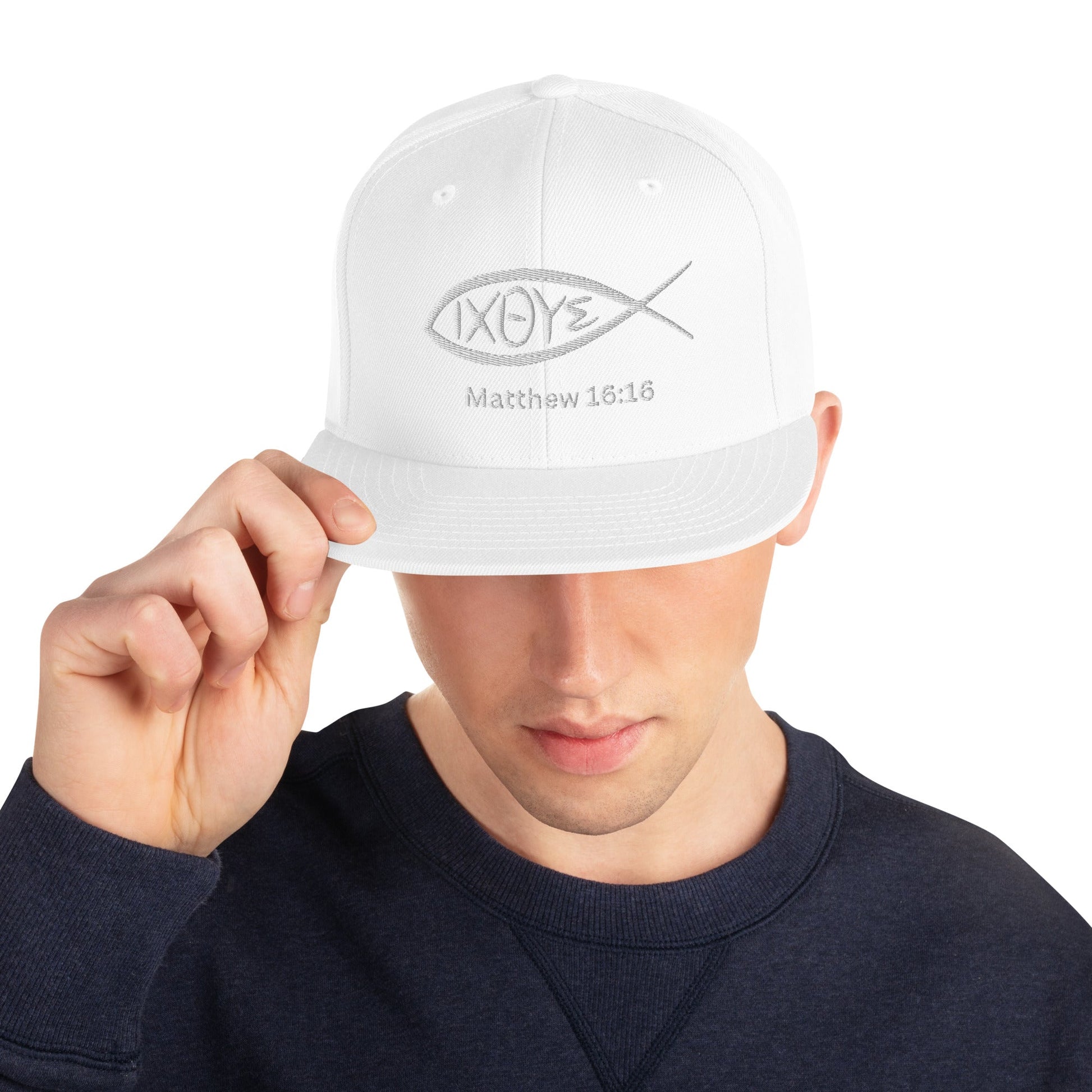 ⭐ IXOYE Embroidered Snapback Hat – Matthew 16:16 Faith Cap | Hats – GodSpeed Threads