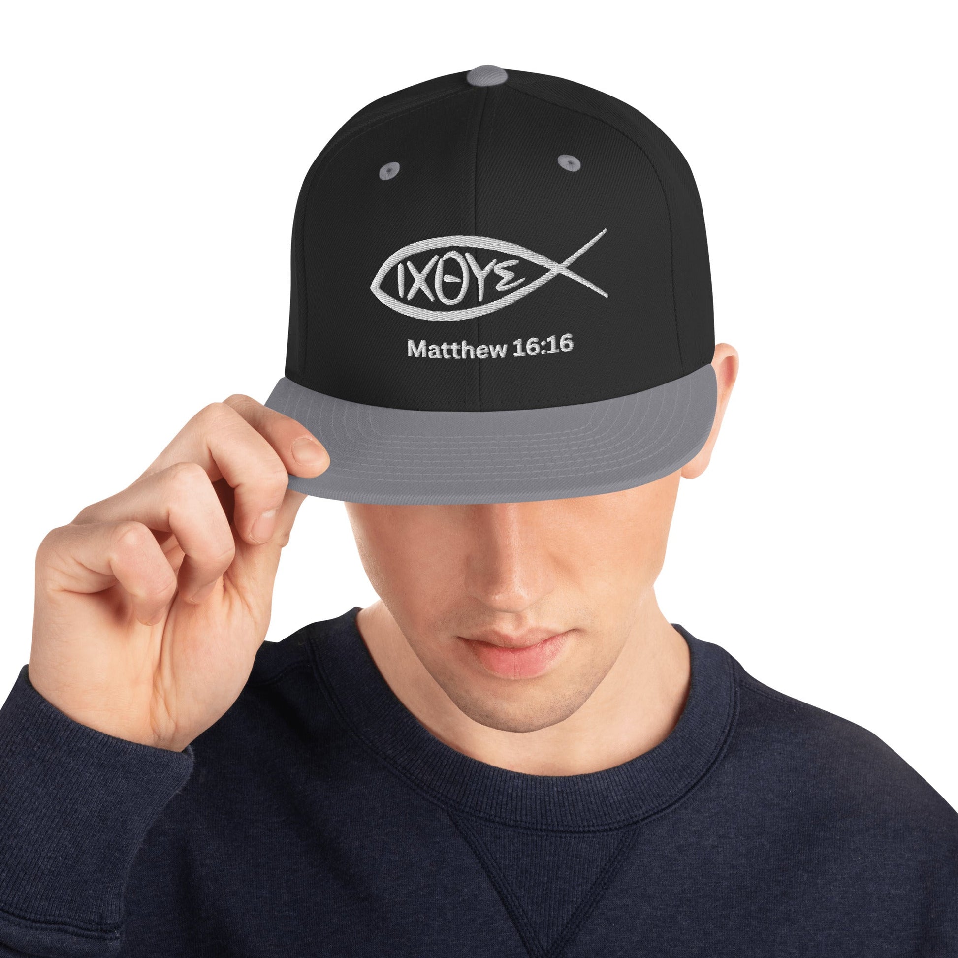 ⭐ IXOYE Embroidered Snapback Hat – Matthew 16:16 Faith Cap | Hats – GodSpeed Threads