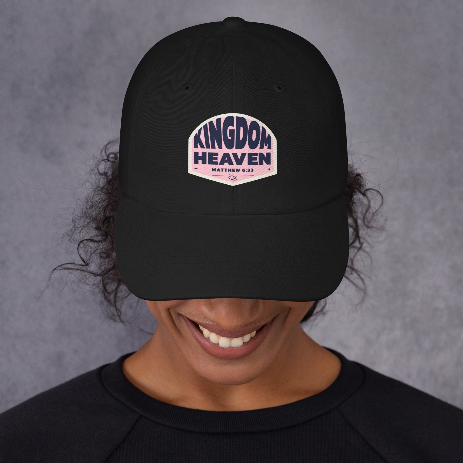 ⭐ Kingdom of Heaven Dad Hat in Pink – Matthew 6:33 | Hats – GodSpeed Threads